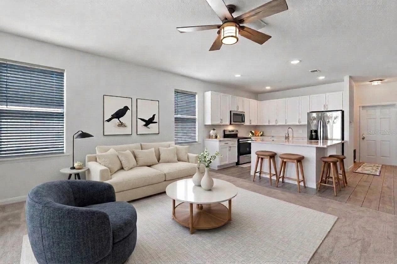 Open Concept Family Room Kitchen and Breakfast Nook - 16021 CHAMPLAIN ST, CLERMONT
