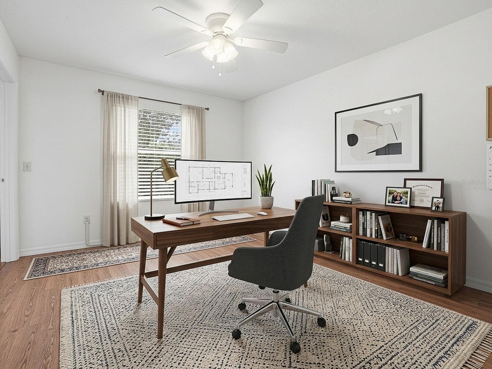 Guest Bedroom/Office - Virtually Staged - 1521 HOLLYBERRY PL, THE VILLAGES