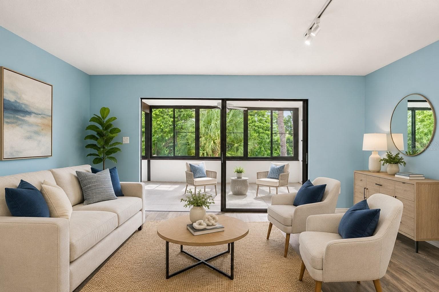 Living Area Virtually Staged - 150 PINEHURST DR #150, BRADENTON