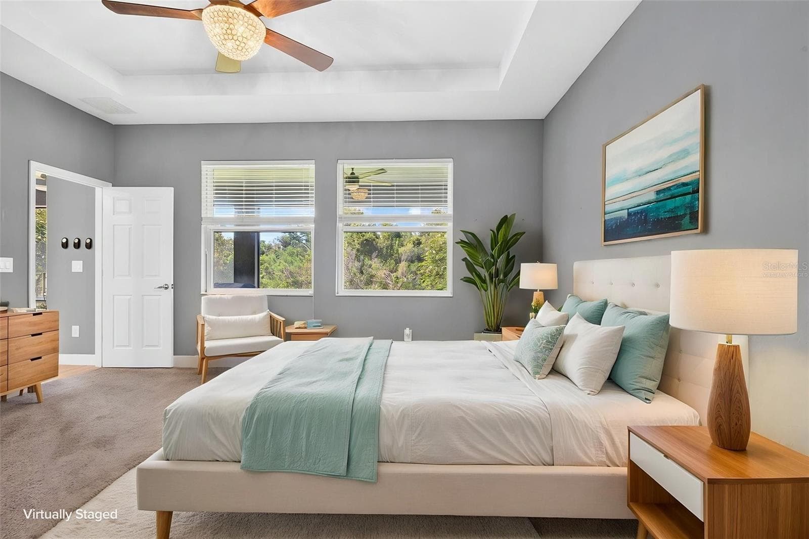 Primary Bedroom - Virtually Staged - 792 ROSEMARY CIR, BRADENTON