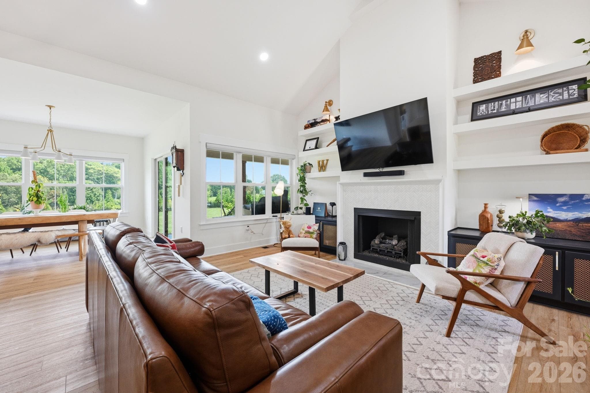 Built-Ins and Floating Shelves in the Great Room - 215 Cal Kennedy Road, Cleveland