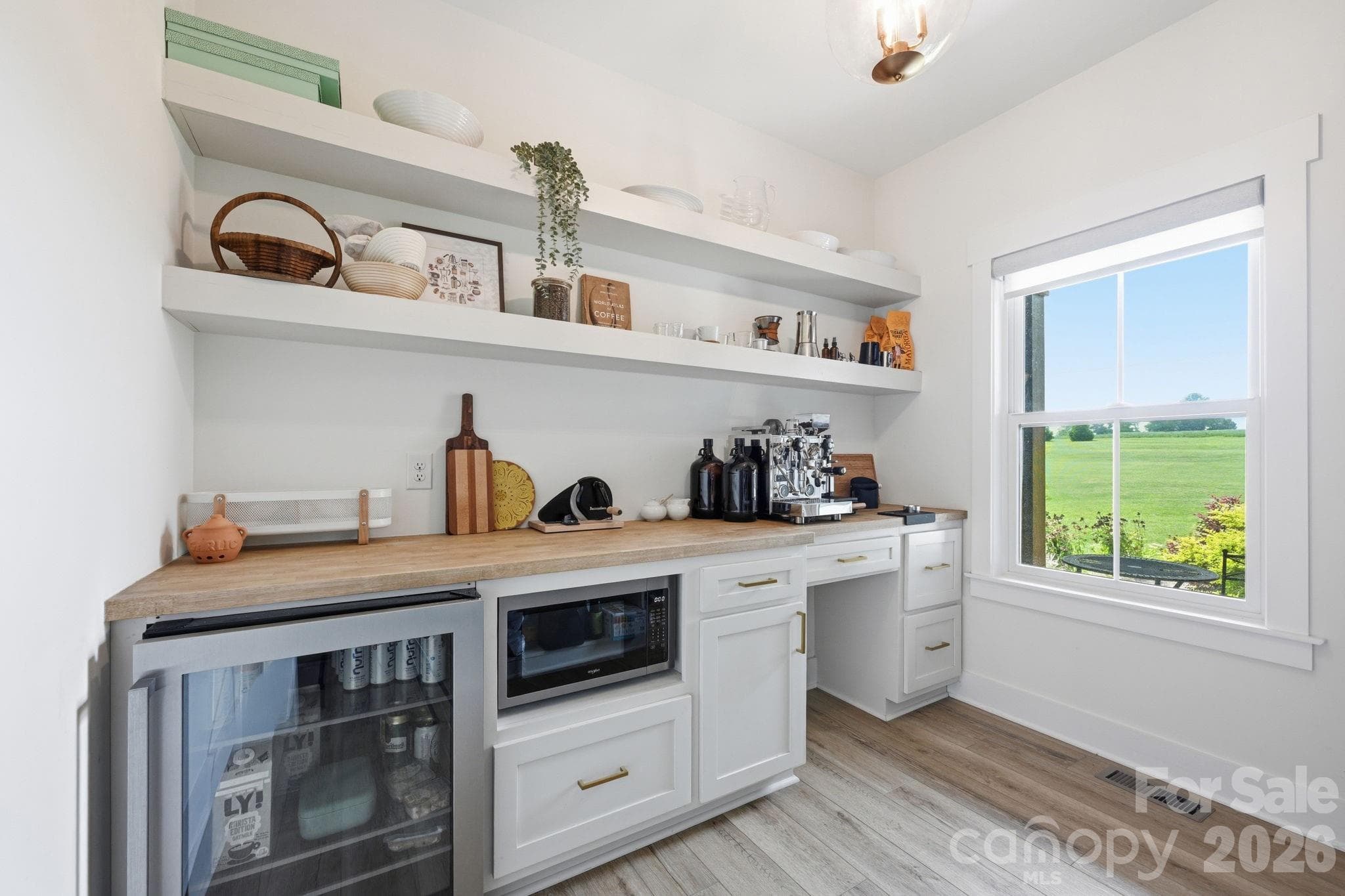 Coffee Bar with Beverage Fridge in Walk-In Pantry - 215 Cal Kennedy Road, Cleveland
