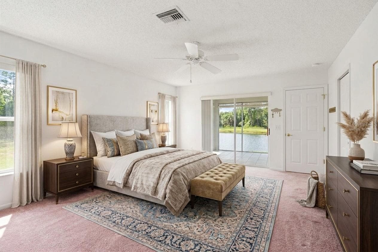 Virtually Staged Master Bedroom - 6639 SUN POINT CT, NEW PORT RICHEY