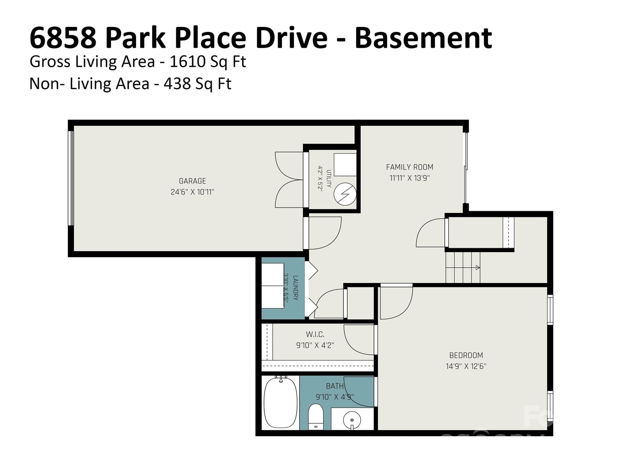 Lower Level Floor Plan - 6858 Park Place Drive, Charlotte