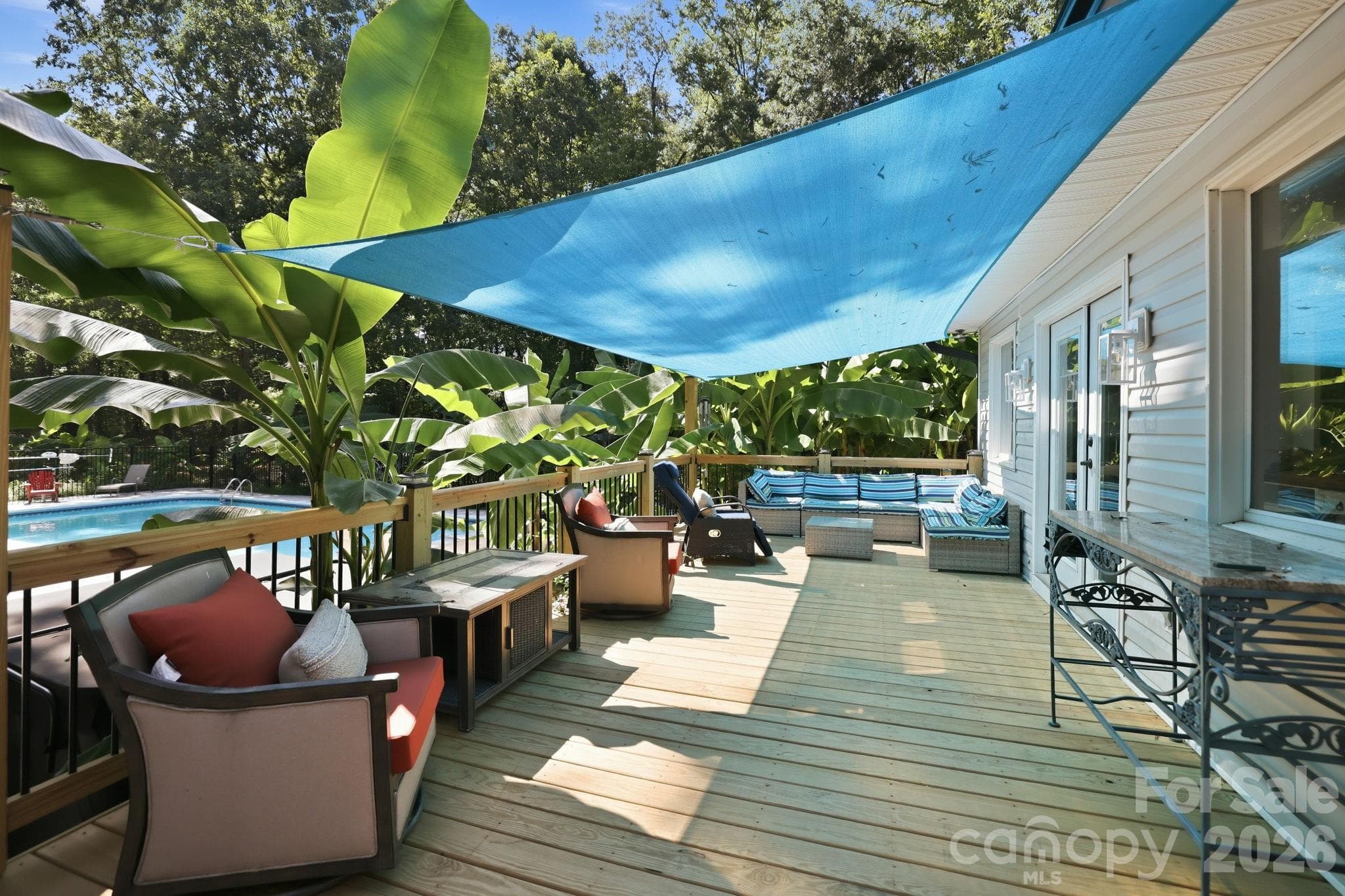 Back Deck with Sunbrella - 205 Dornoch Drive, Matthews