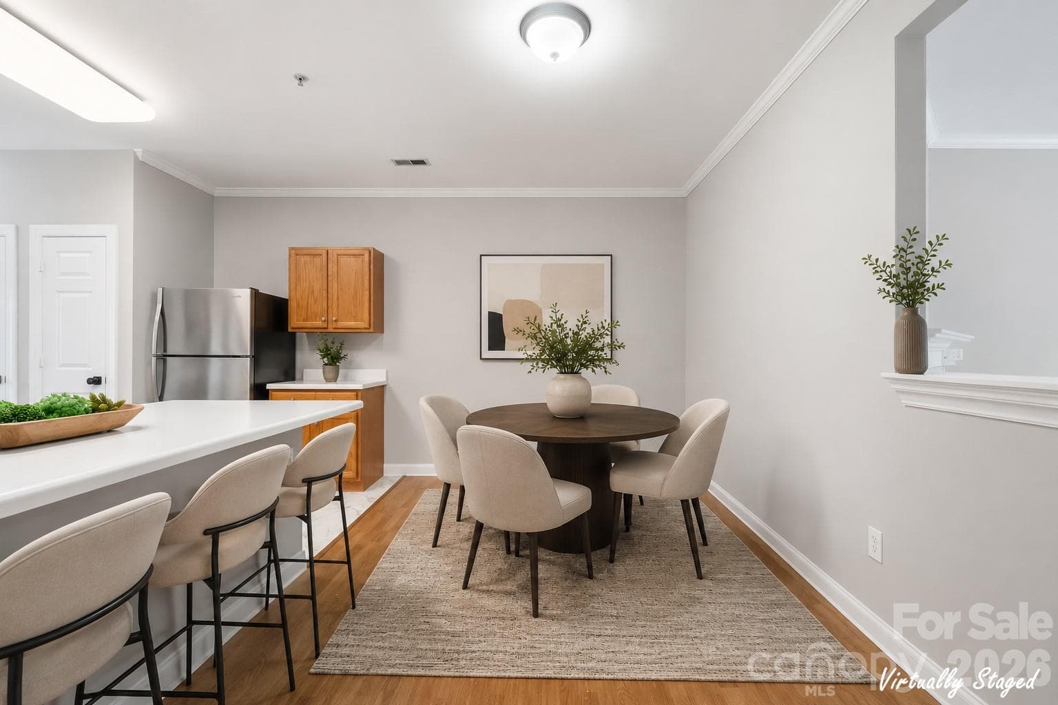 Eat in dining area virtually staged - 21246 Hickory Street, Cornelius
