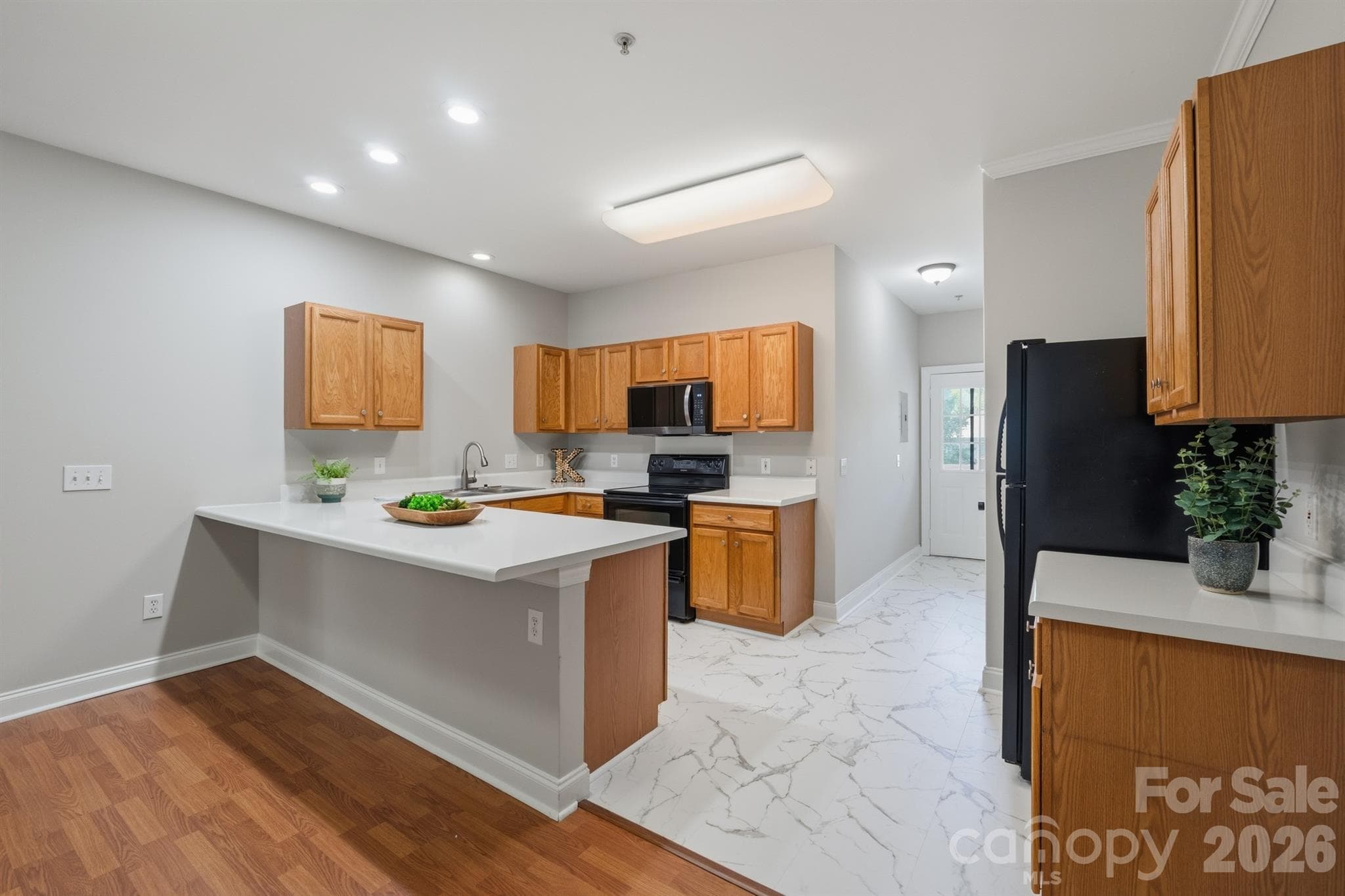 New counters and flooring in kitchen - 21246 Hickory Street, Cornelius