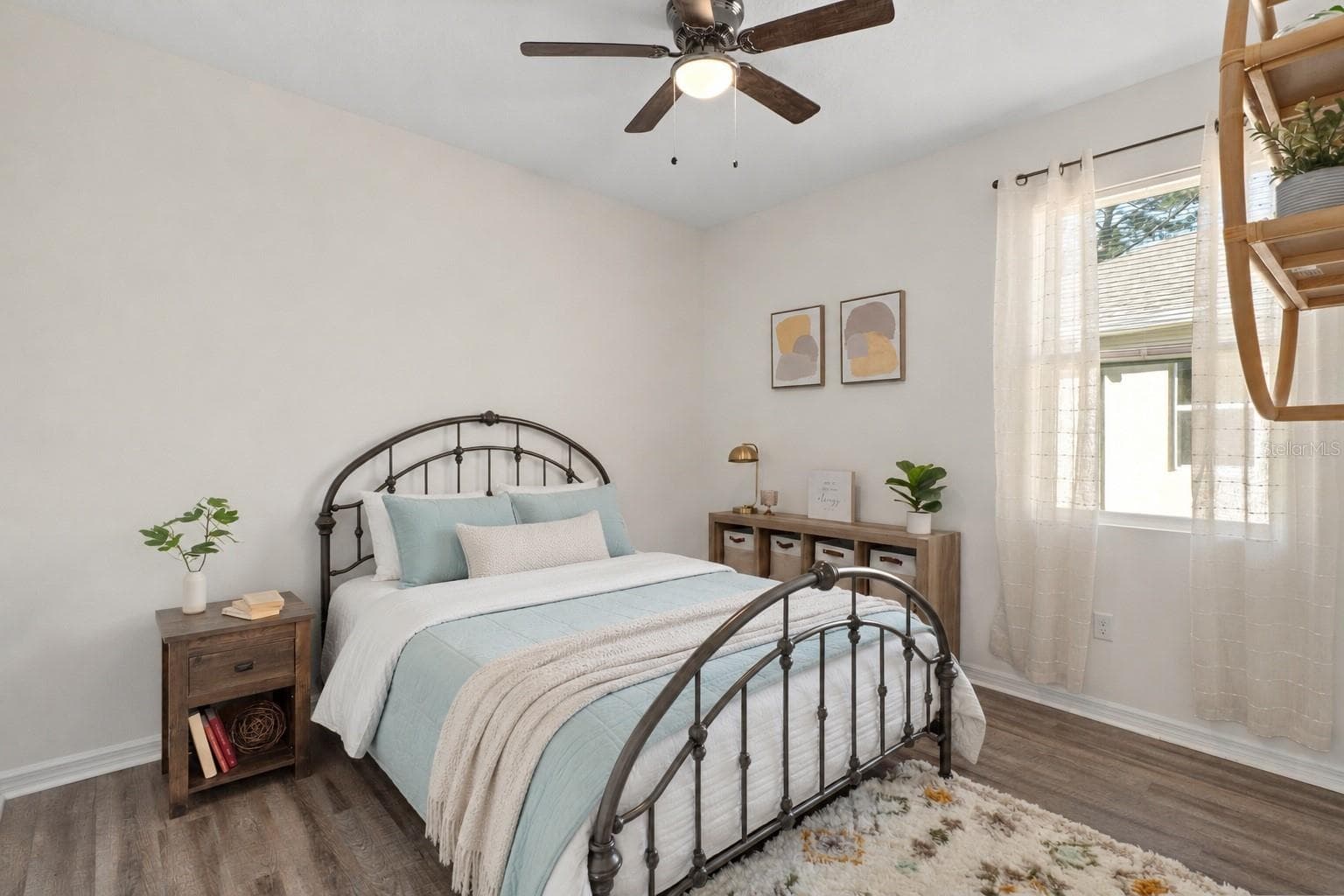 Bedroom 3 Digitally Staged furniture - 17807 GARSALASO CIR, BROOKSVILLE