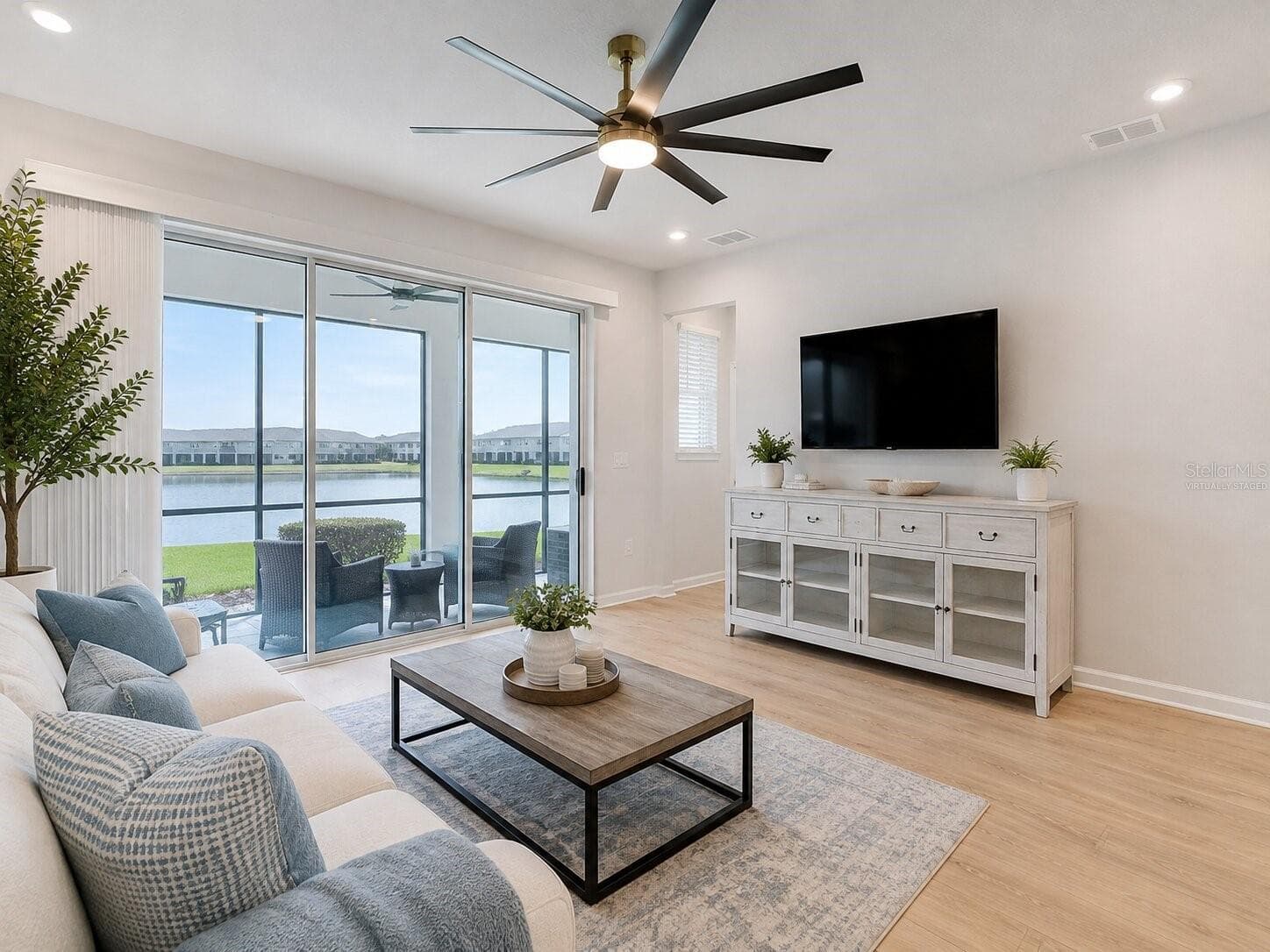 Living Room - Virtually Staged - 2376 AUDUBON PRESERVE LN, LUTZ