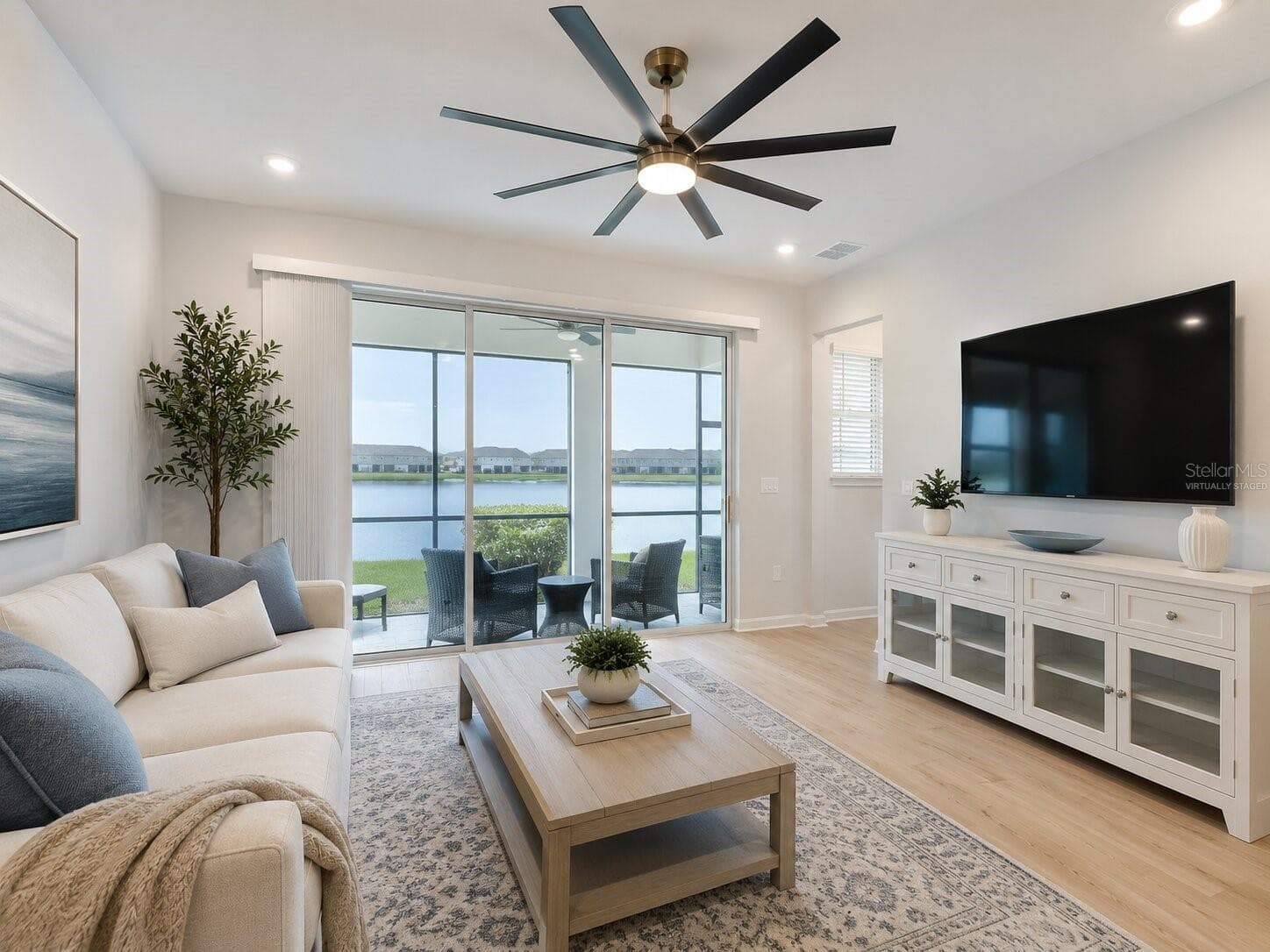 Living Room - Virtually Staged - 2376 AUDUBON PRESERVE LN, LUTZ