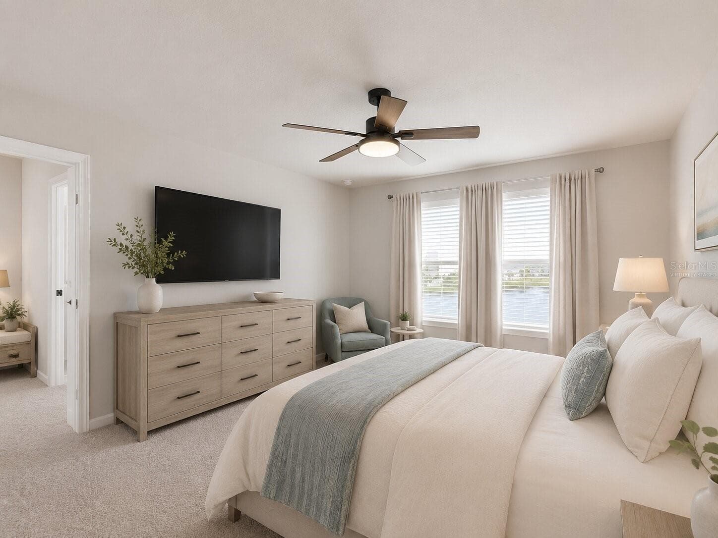 Primary Bedroom - Virtually Staged - 2376 AUDUBON PRESERVE LN, LUTZ