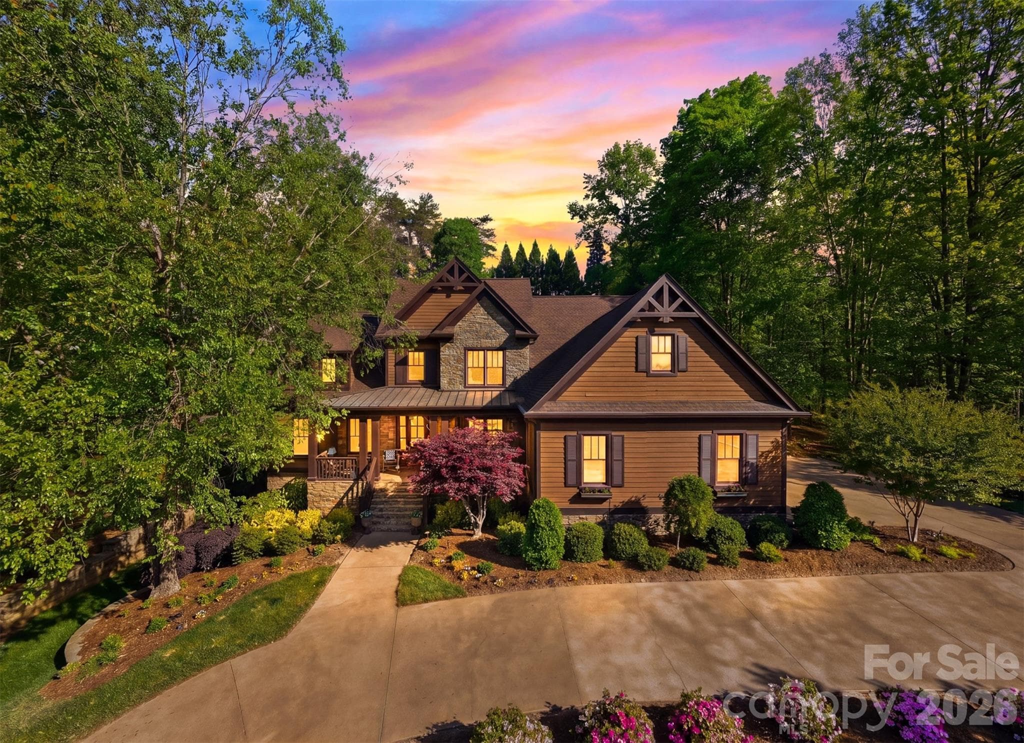 Front of the house at sunset - 2748 Trent Drive NE, Conover