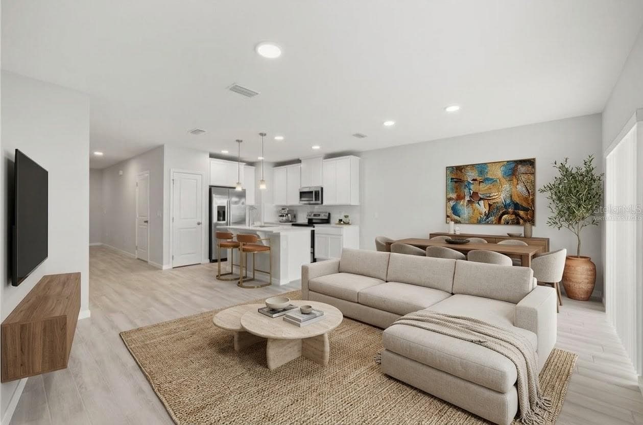 Kitchen and Dining Room - Virtually Staged - 14856 HARVEST ST, ORLANDO