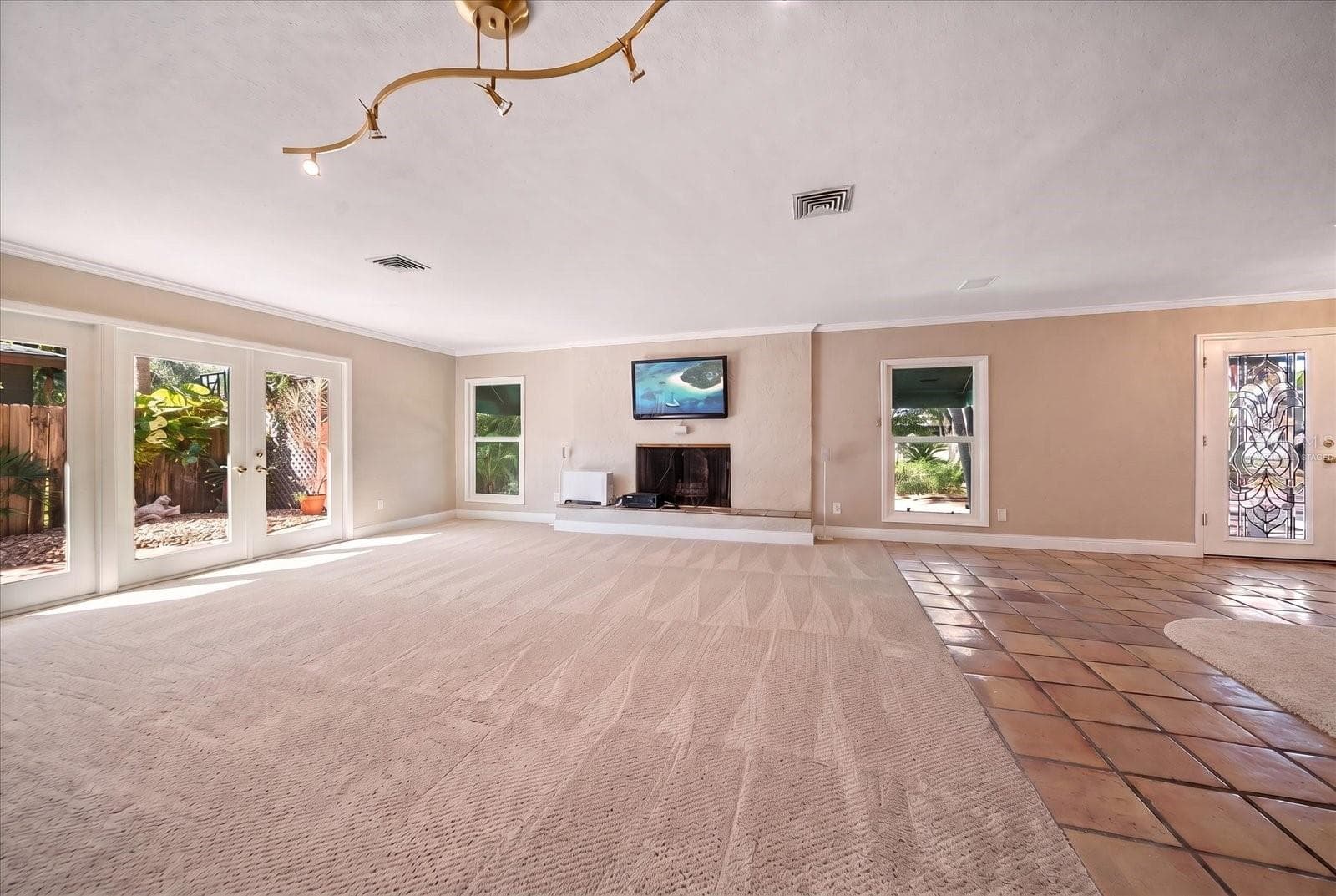 Living Room - Virtually Staged with carpet - 3033 82ND WAY N, ST PETERSBURG
