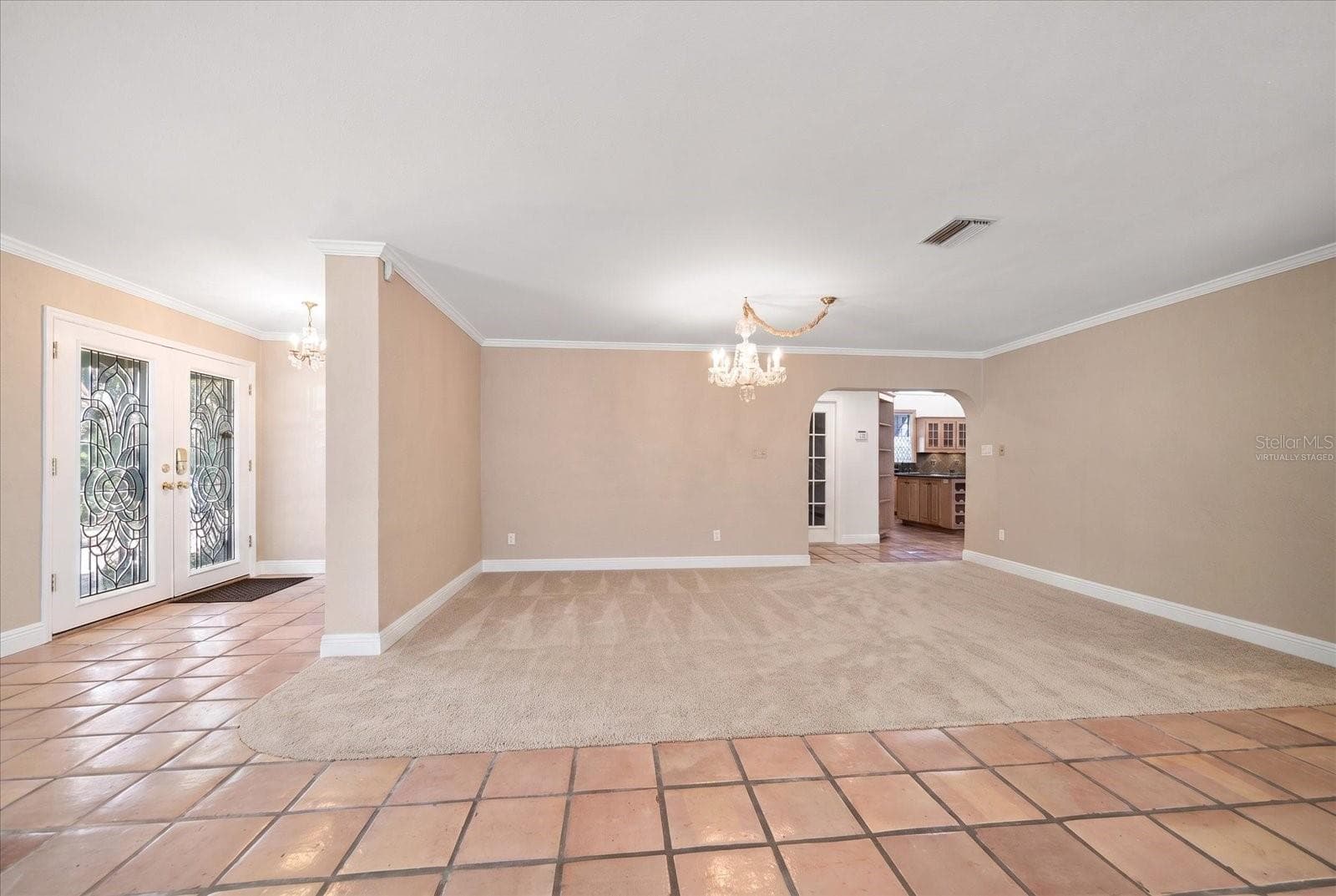 Dining Room - Virtually Staged with Carpet - 3033 82ND WAY N, ST PETERSBURG