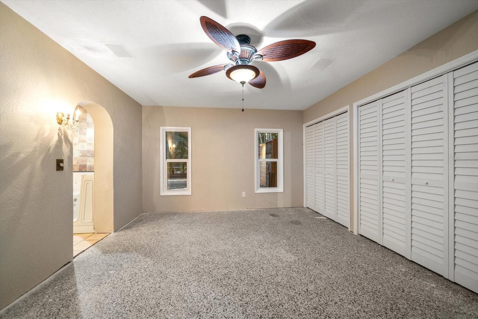 Primary Bedroom - Virtually Staged with carpet - 3033 82ND WAY N, ST PETERSBURG