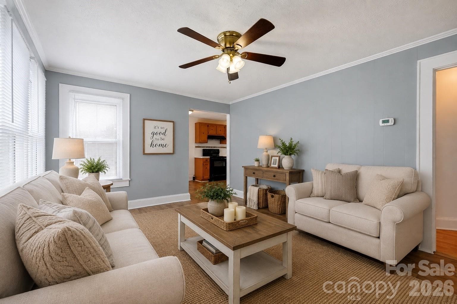 Living room - virtually staged - 714 Parker Street, Albemarle