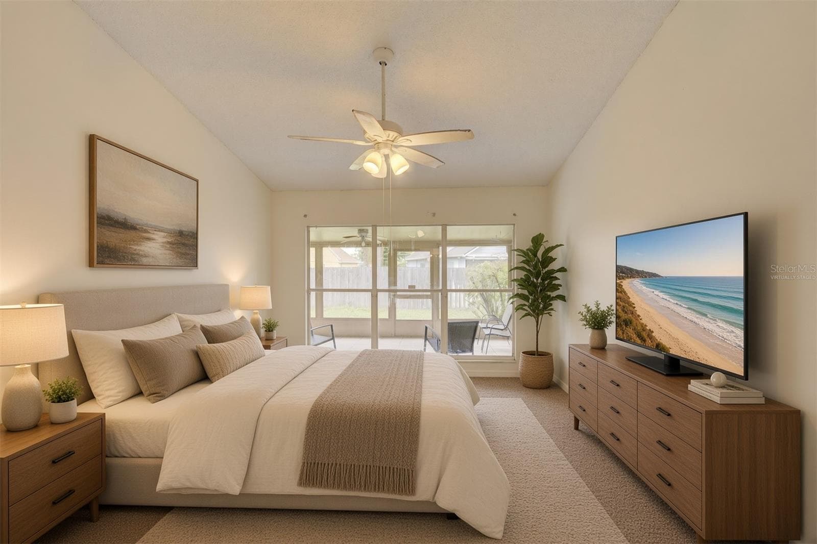 Virtually Staged Primary Bedroom - 538 QUEENSBRIDGE DR, LAKE MARY