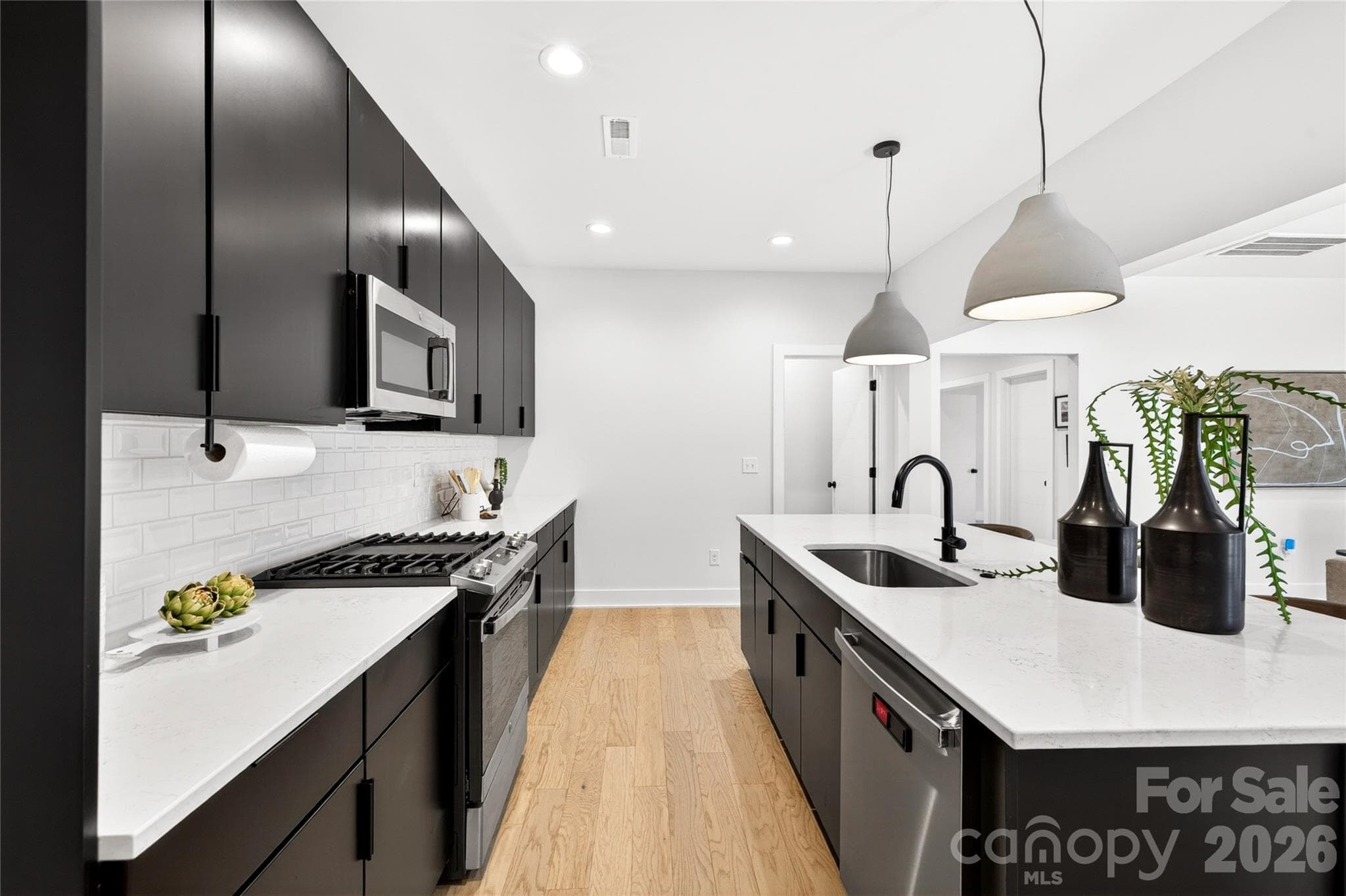 Modern black cabinets. - 5044 Double Lakes Drive, Charlotte