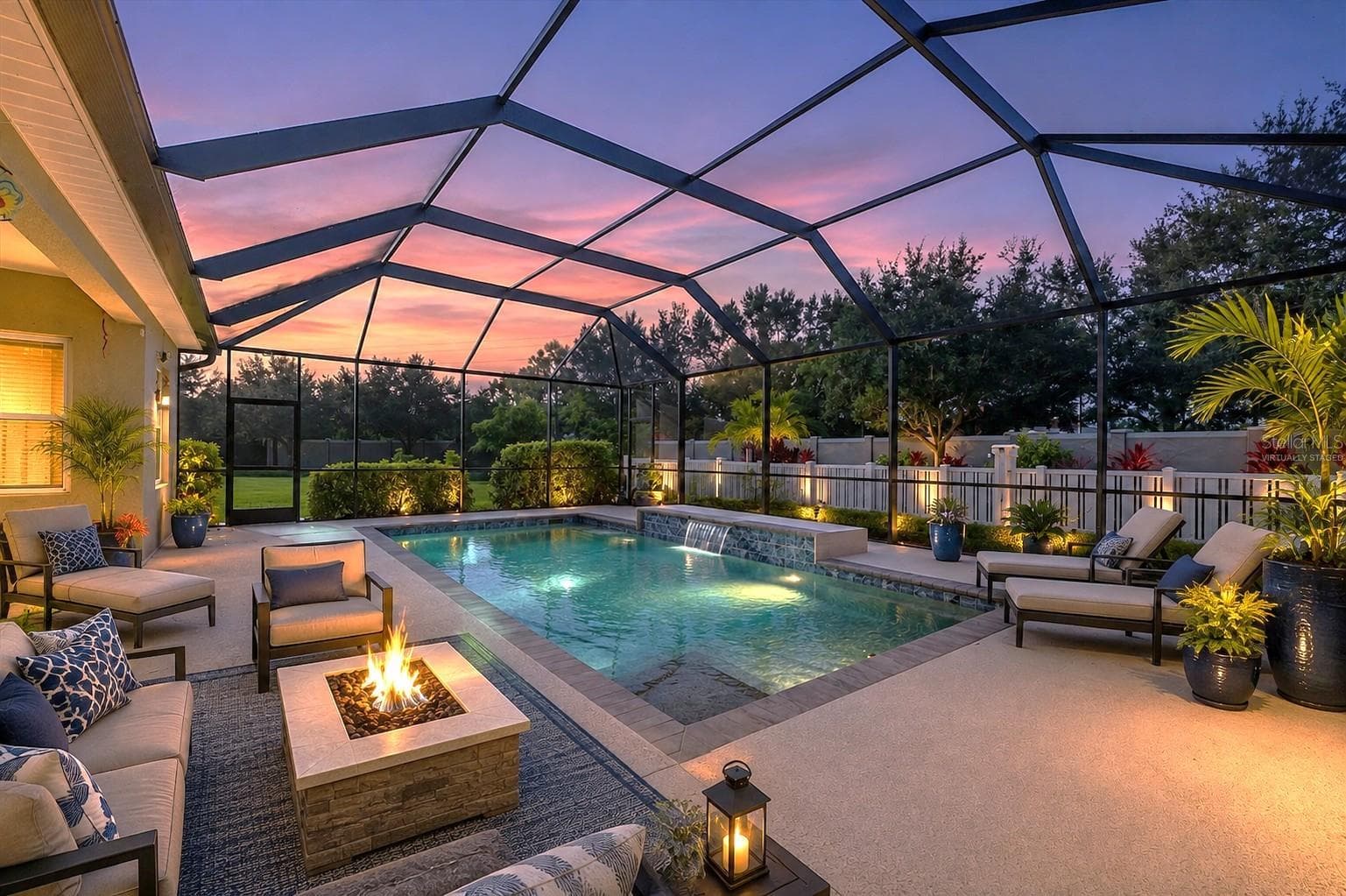 Virtually Staged Pool Deck and Lanai - 7040 WHITE WILLOW CT, SARASOTA