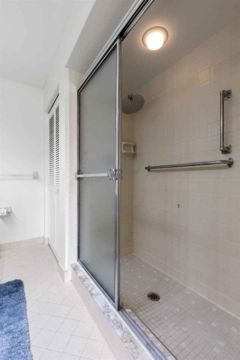 Primary ensuite step-in shower - 1801 E LAKE RD #19D, PALM HARBOR
