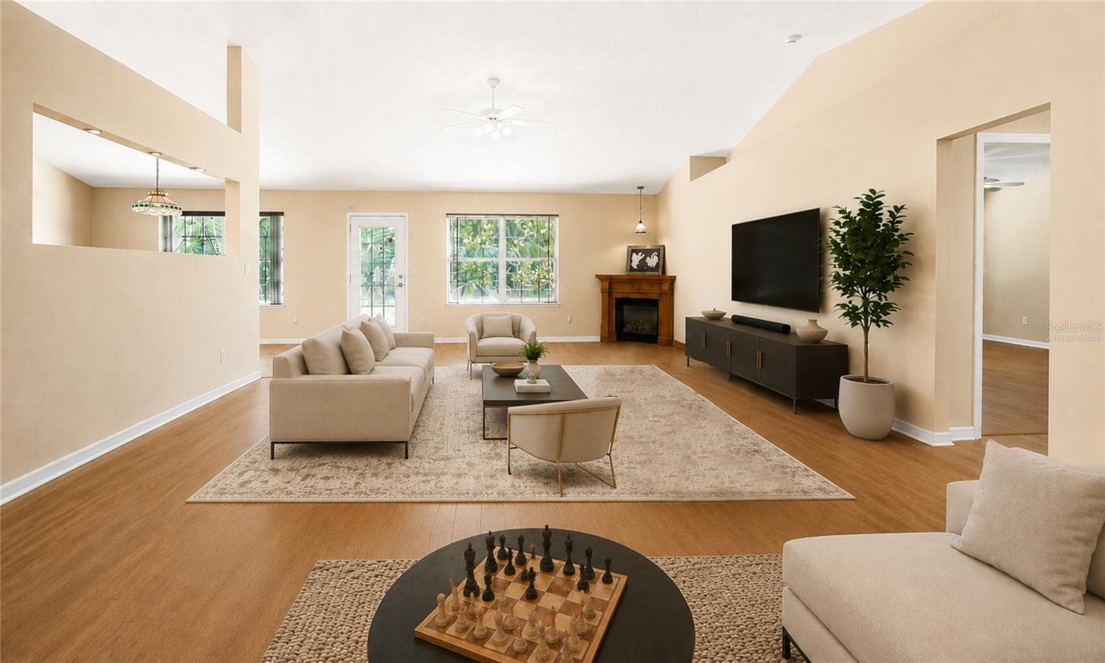 Virtually Staged Great Room - 38 PRINCESS ROSE DR, PALM COAST