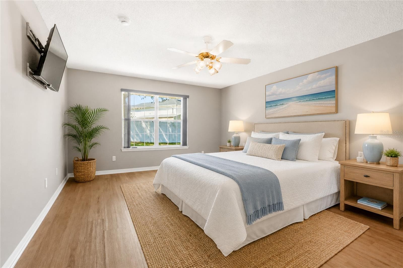 Virtually Staged Primary Bedroom - 38 PRINCESS ROSE DR, PALM COAST