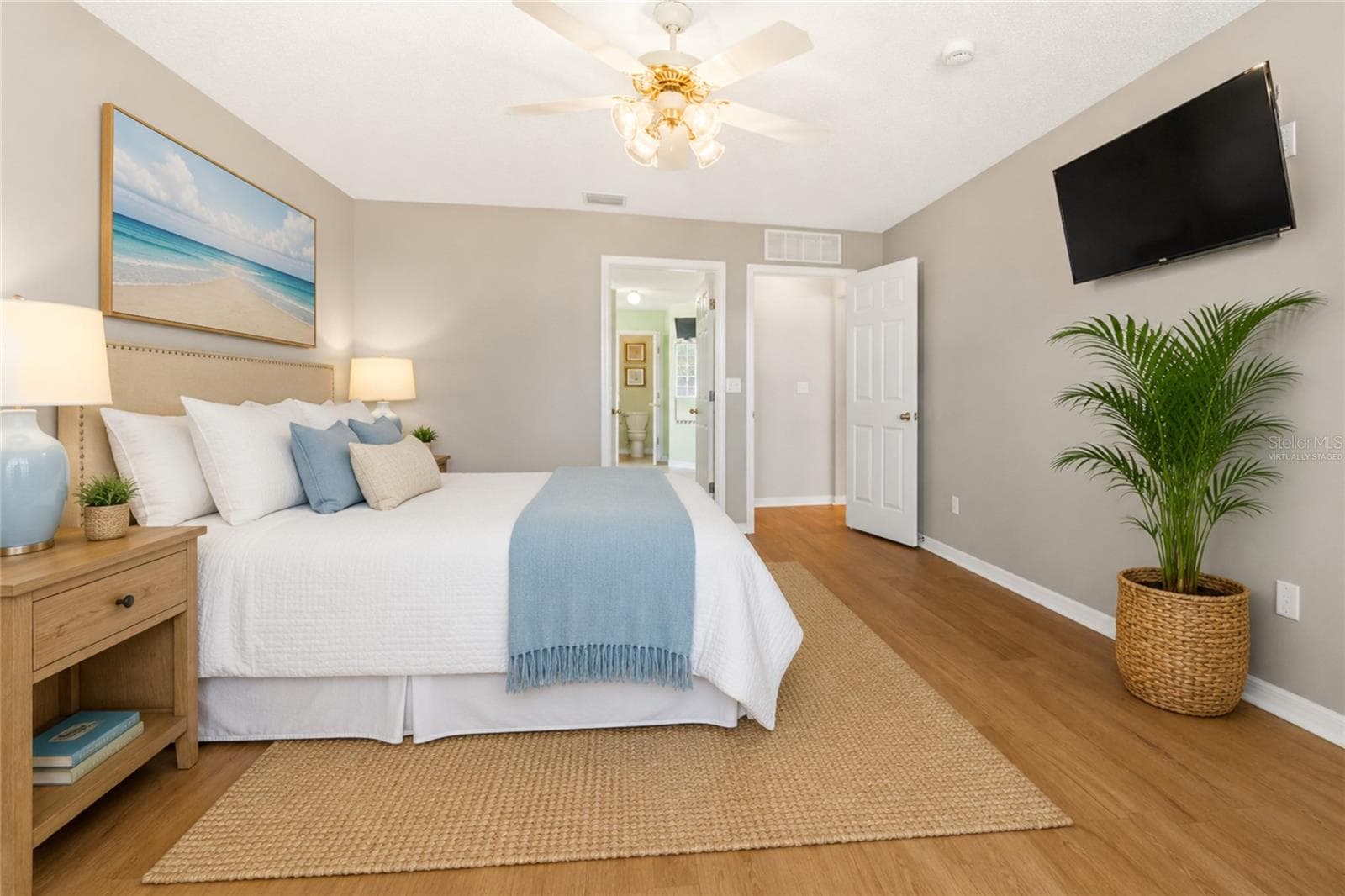 Virtually Staged Primary Bedroom - 38 PRINCESS ROSE DR, PALM COAST