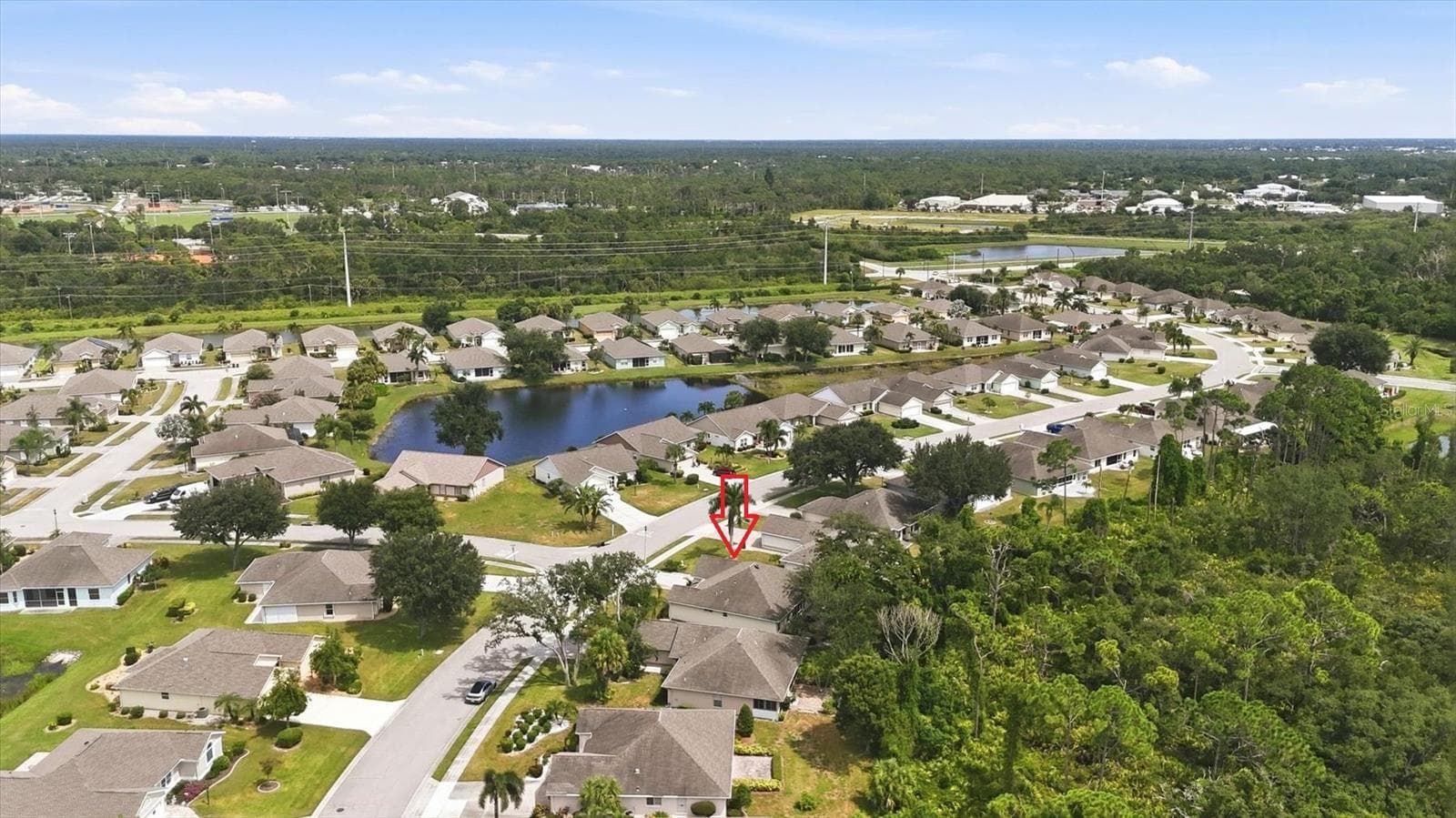 Aerial view towards the Englewood Sports Park. - 259 PARK FOREST BLVD, ENGLEWOOD