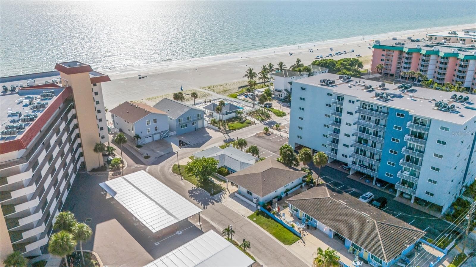 Aerial perspective showcasing this incredible Shores coastal location. - 18317 SUNSET BLVD, REDINGTON SHORES