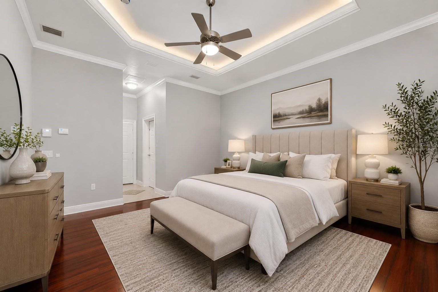 Spacious primary bedroom virtually staged - 1446 SW 87TH ST, GAINESVILLE