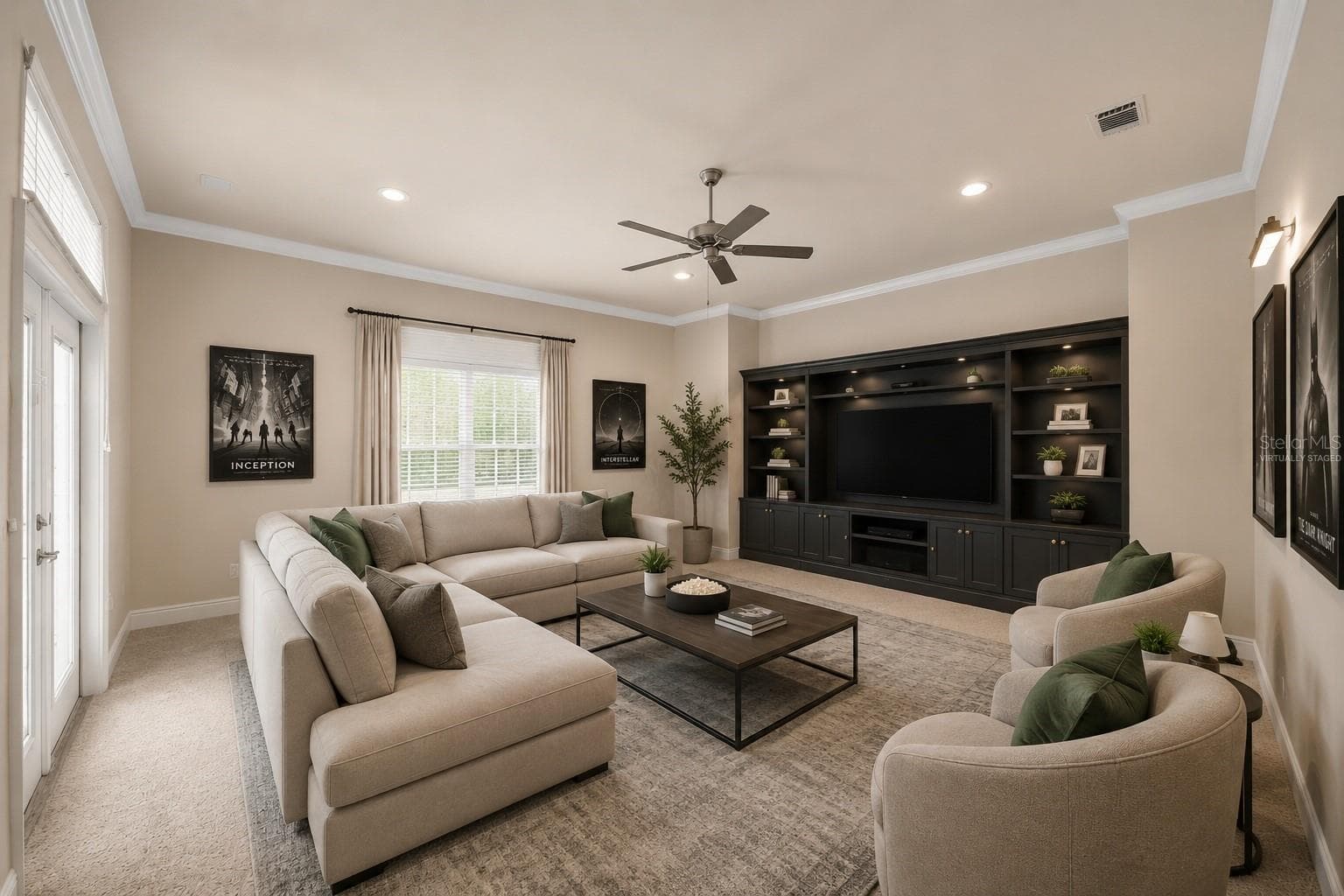 Media room opens to back yard, virtually staged - 1446 SW 87TH ST, GAINESVILLE