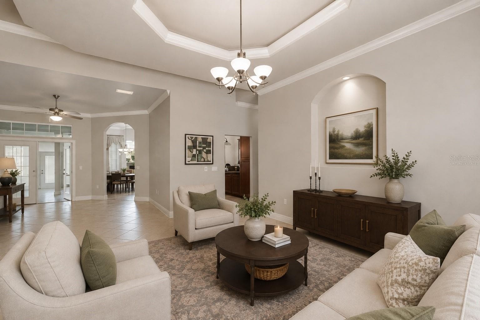 Large living room off foyer, virtually staged - 1446 SW 87TH ST, GAINESVILLE