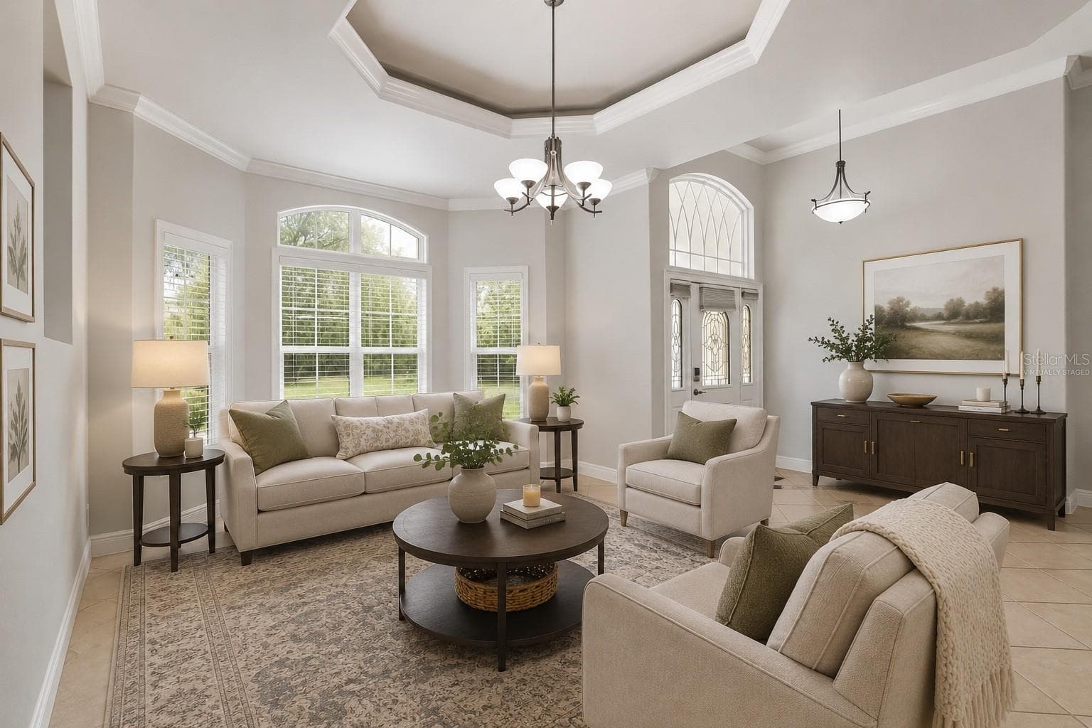 Spacious and bright living room, virtually staged - 1446 SW 87TH ST, GAINESVILLE