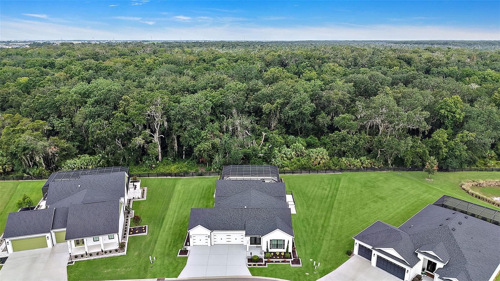Aerial Front Elevation with Lake Okahumpka PRESERVE - 724 SHIVERS LOOP, THE VILLAGES