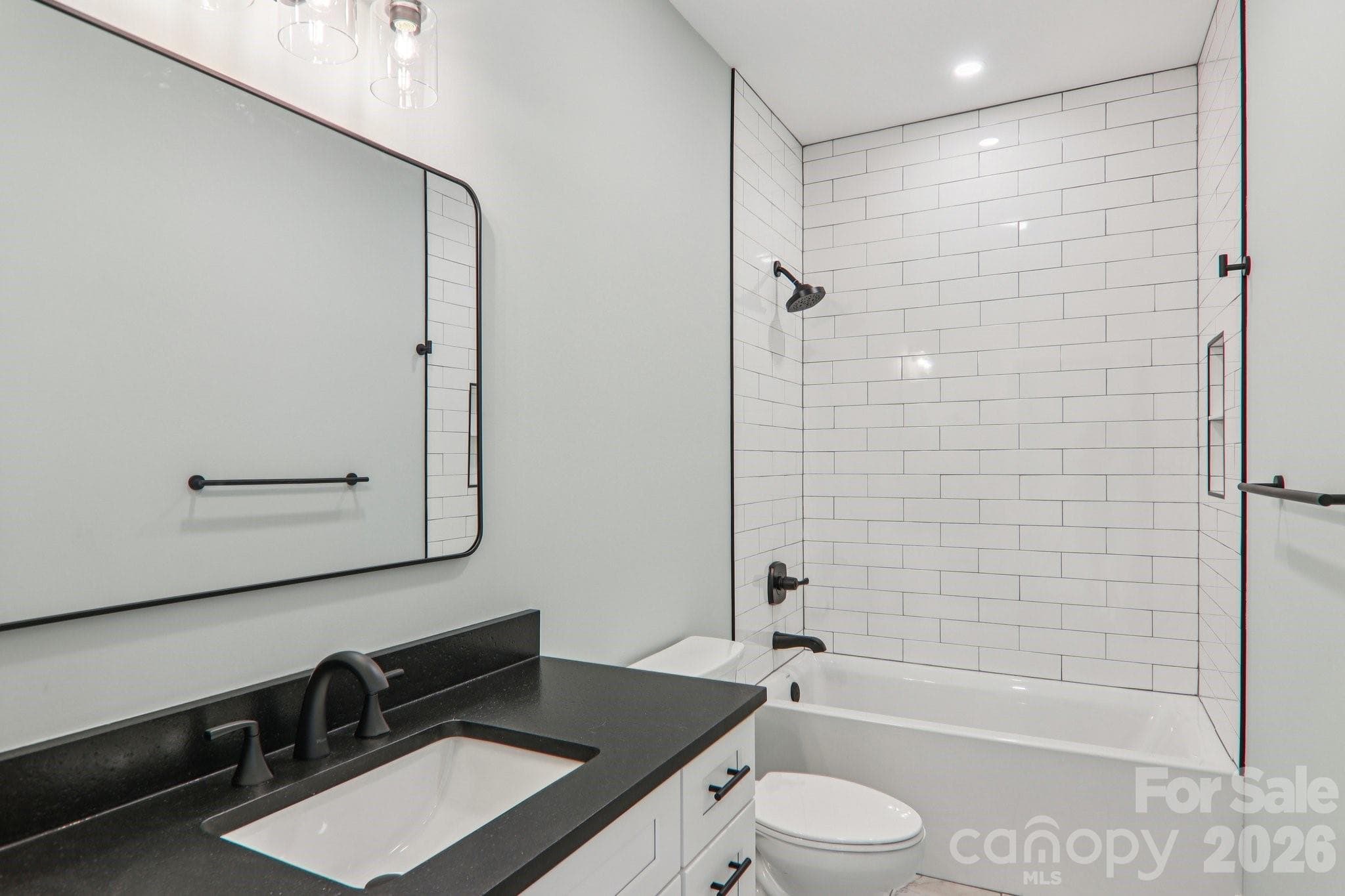 Main level bathroom. - 1060 California Creek Road, Mars Hill