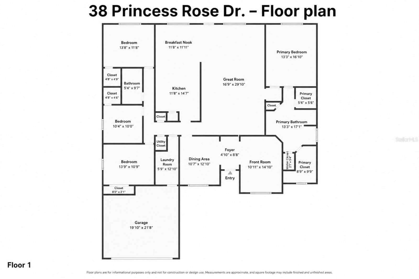 Floor Plan - 38 PRINCESS ROSE DR, PALM COAST
