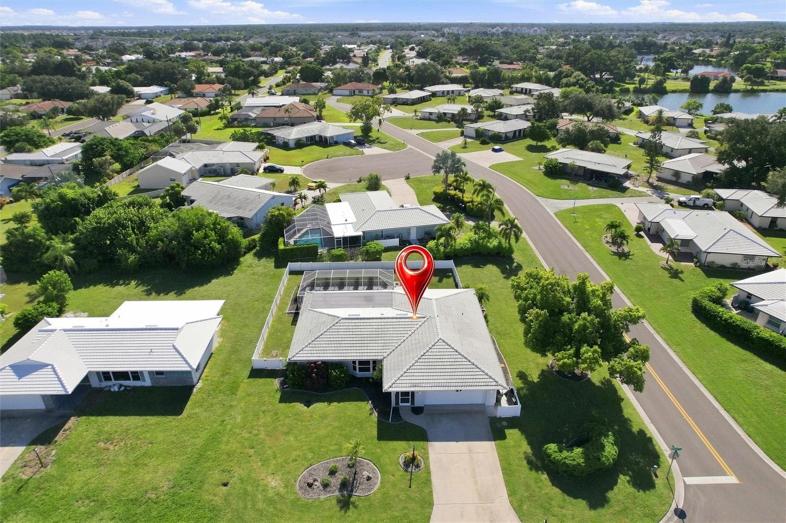 Aerial of home and neighborhood - 302 DEGAS DR, NOKOMIS