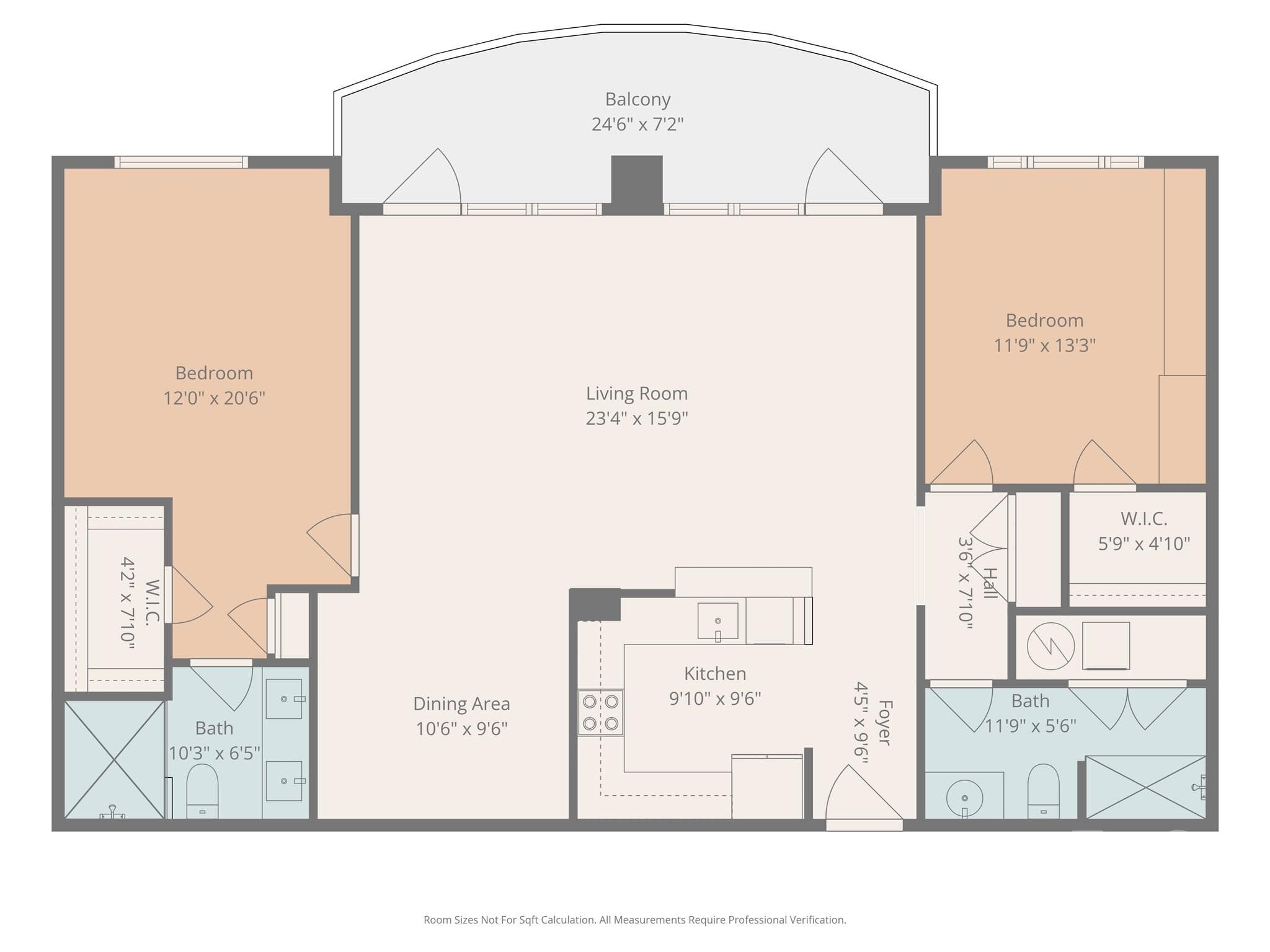 Floor plan with measurements - 400 N Church Street, Charlotte