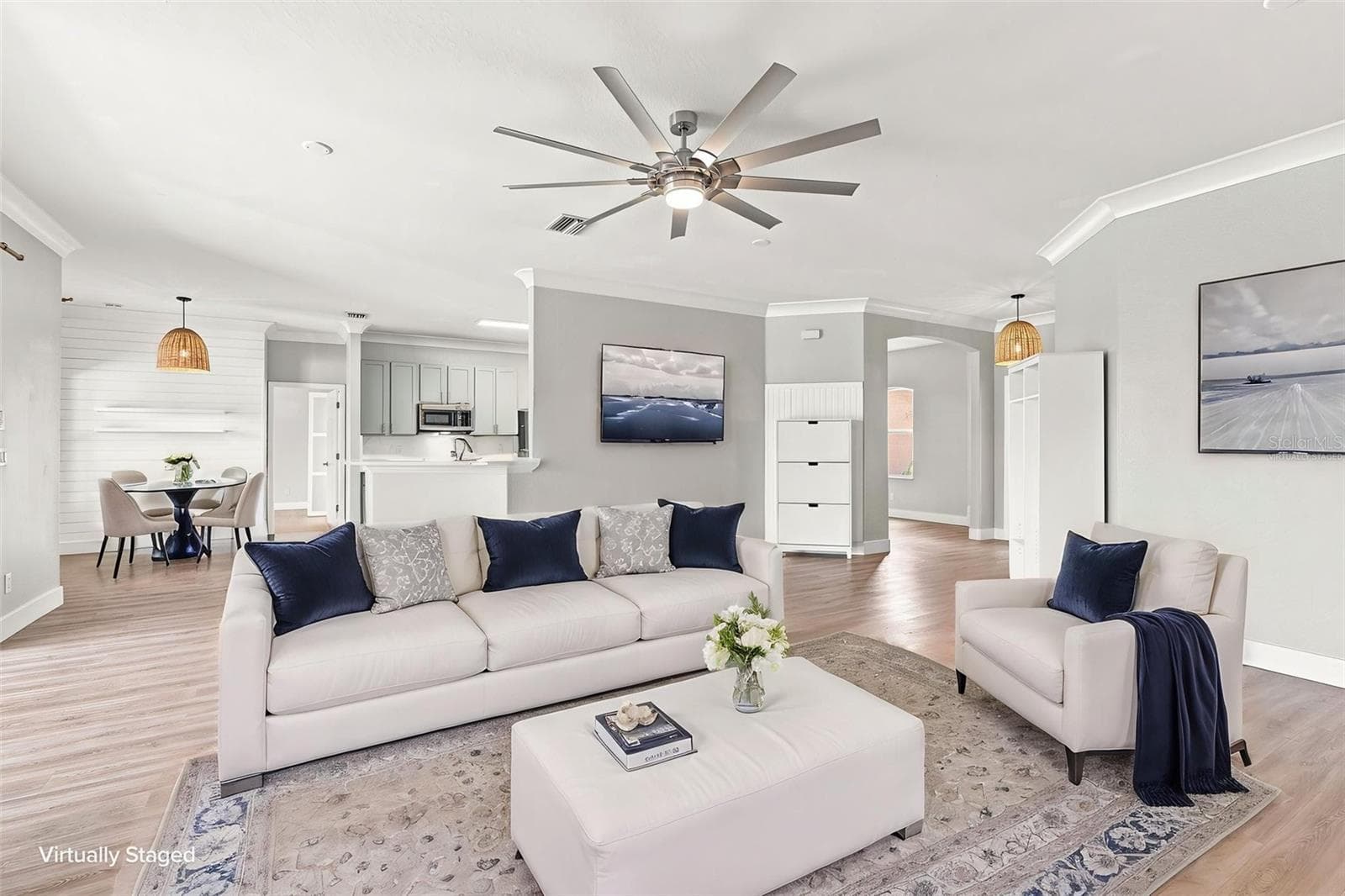 Living Room Virtually Staged - 1464 HALACKA RD, NORTH PORT