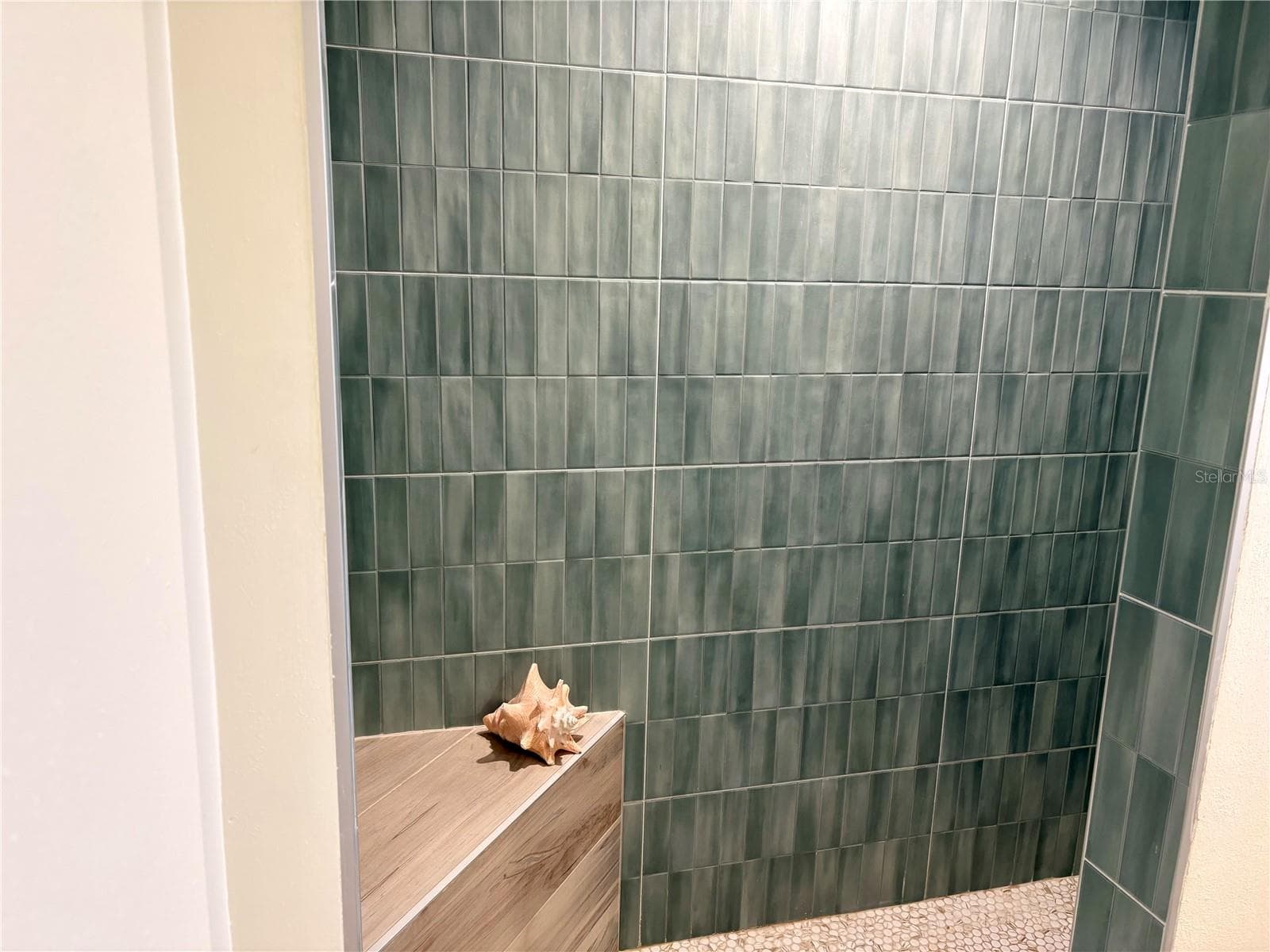 Primary bath remodeled shower - 1874 WATEROAK DR W, CLEARWATER