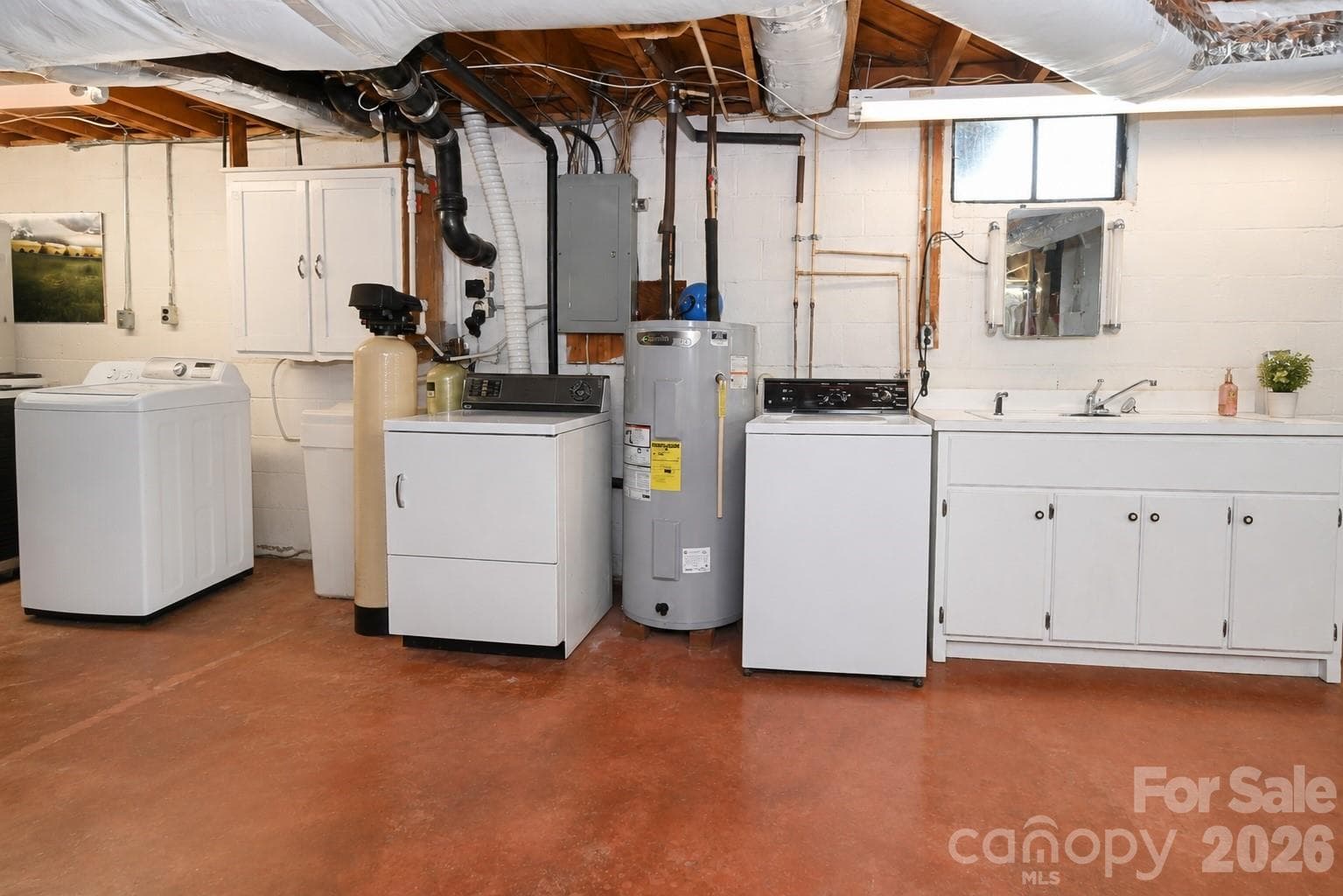 Basement- Washer and dryer connections in basement and also main level. - 8031 George Hildebran School Road, Connelly Springs