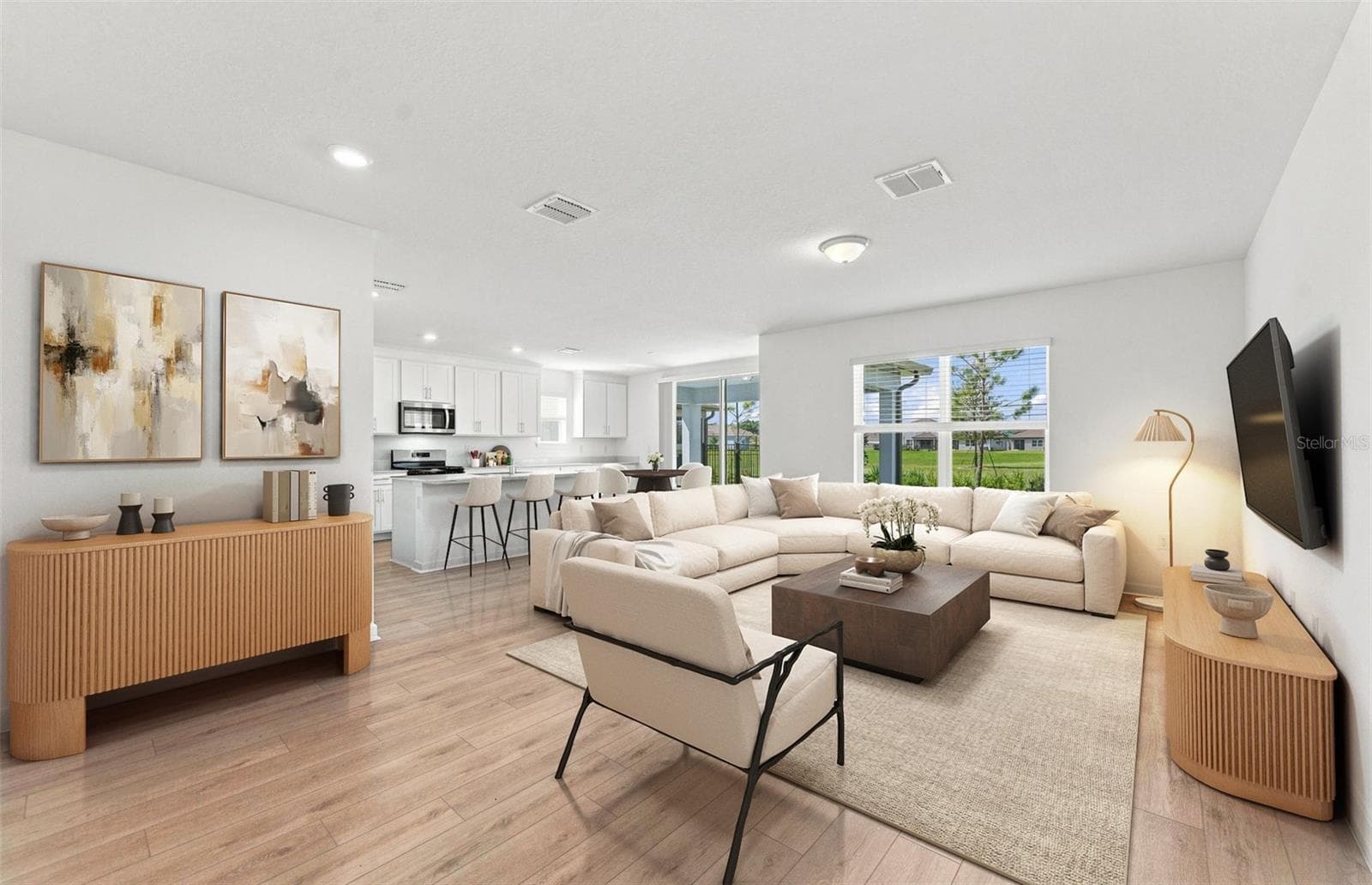 Virtualy Staged - Spacious Gathering Room - 9029 WILDLIGHT TRL, WILDWOOD
