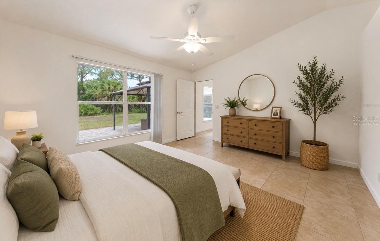 Main bedroom virtually staged - 3081 JODY ST, PORT CHARLOTTE