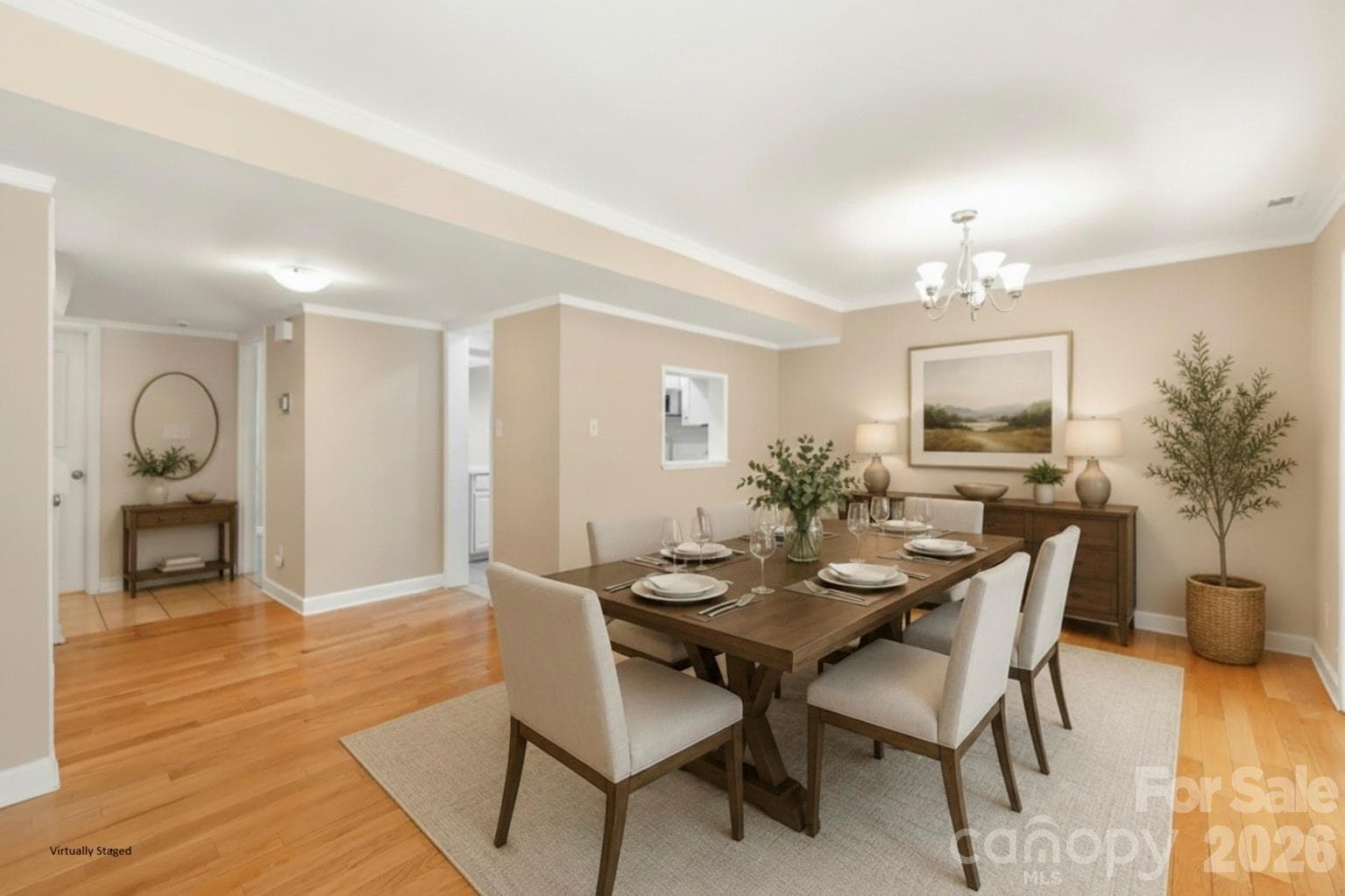 Virtually Staged Dining Room - 8410 Cricket Lake Drive, Charlotte
