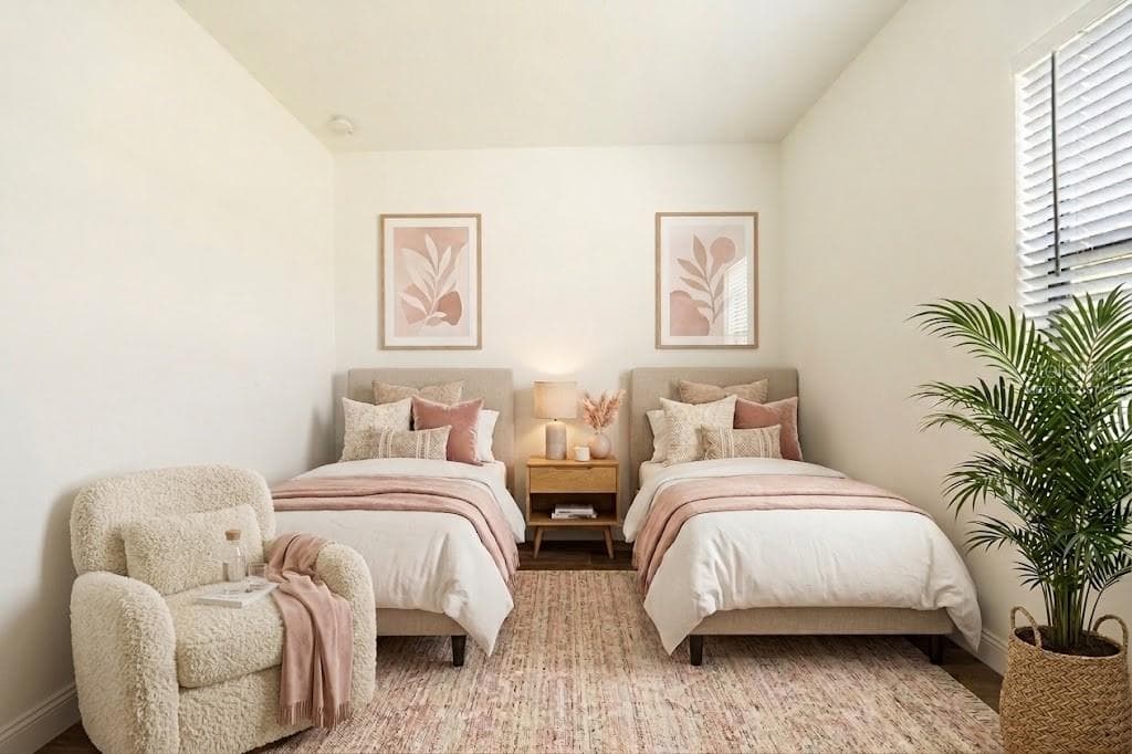 Virtually Staged Guest Bedroom - 59 GREEN CIR, PALM COAST