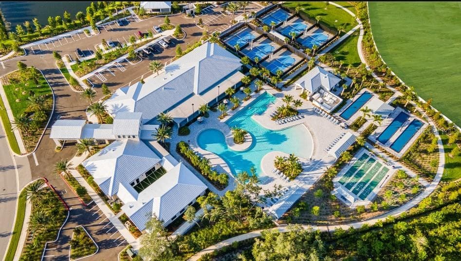 Aerial view of the clubhouse at Medley - 10857 RUSTIC EVE CT, LAND O LAKES