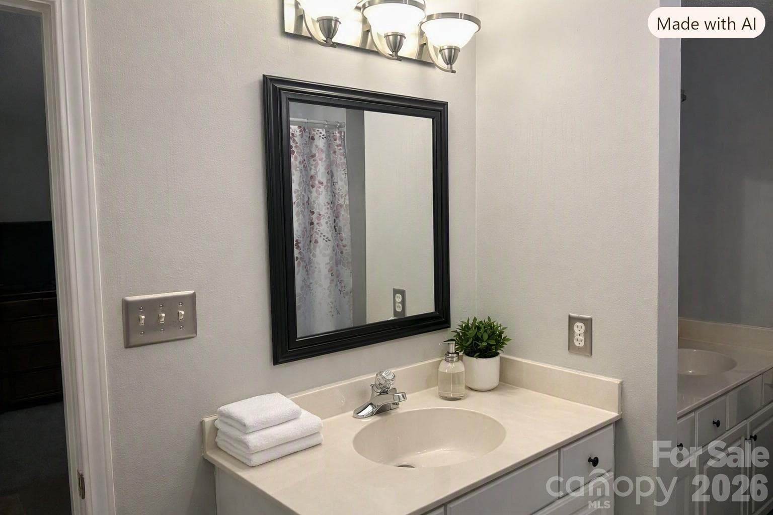 Digitally enhanced double vanities - 9206 Rotherham Lane, Charlotte