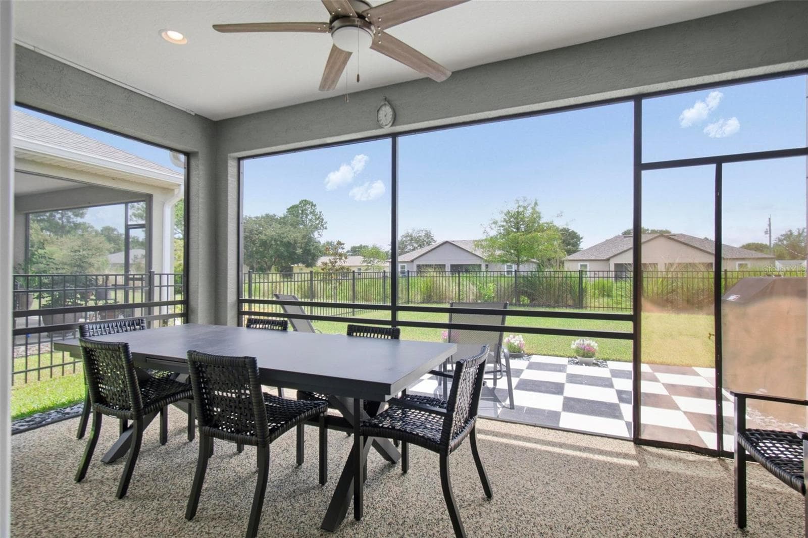 Lanai with epoxied/pebble floor - 7 TIDEWAY TRL, PALM COAST