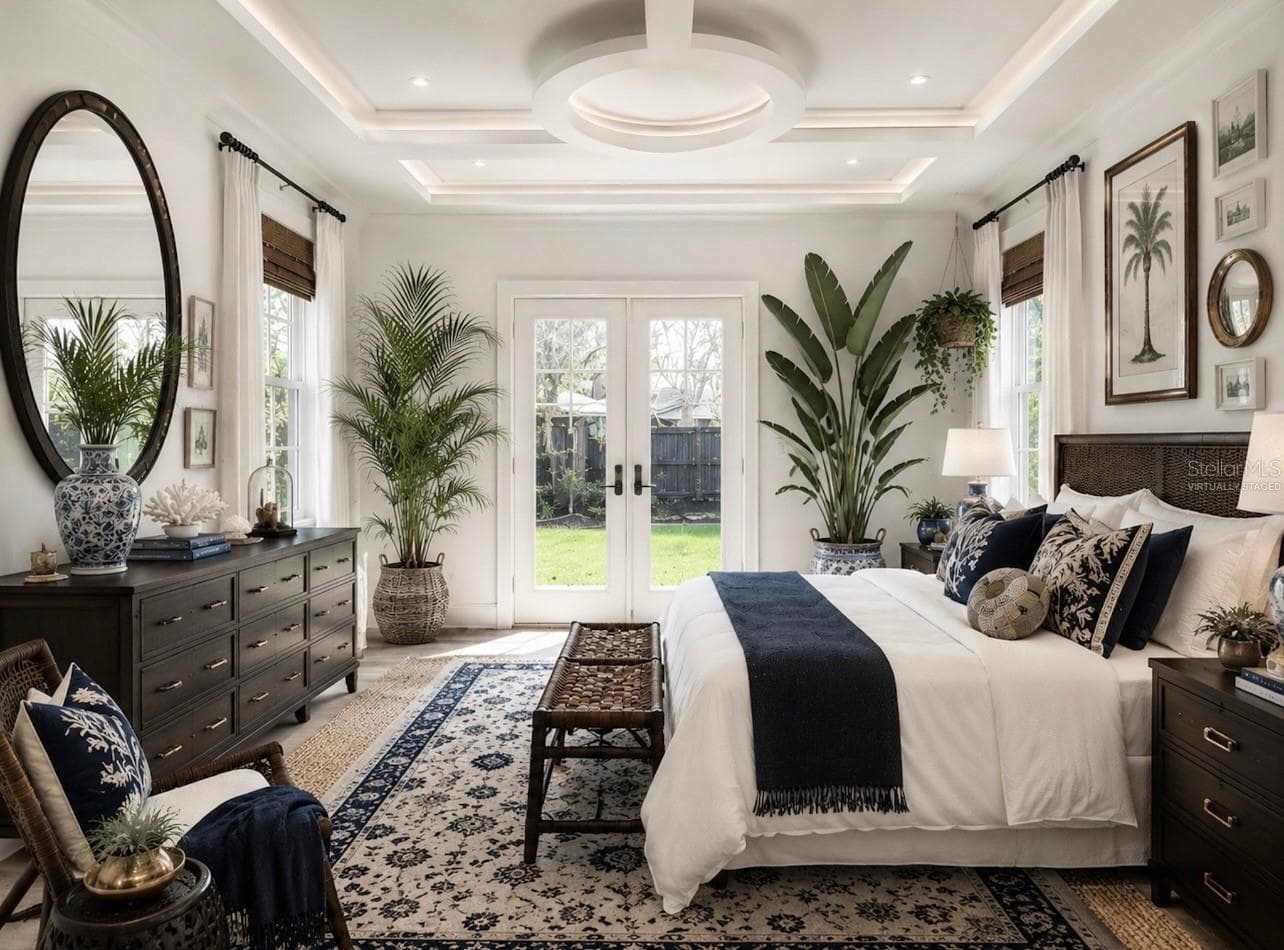Virtually Staged Master Bedroom - 407 GEORGIA AVE, CRYSTAL BEACH